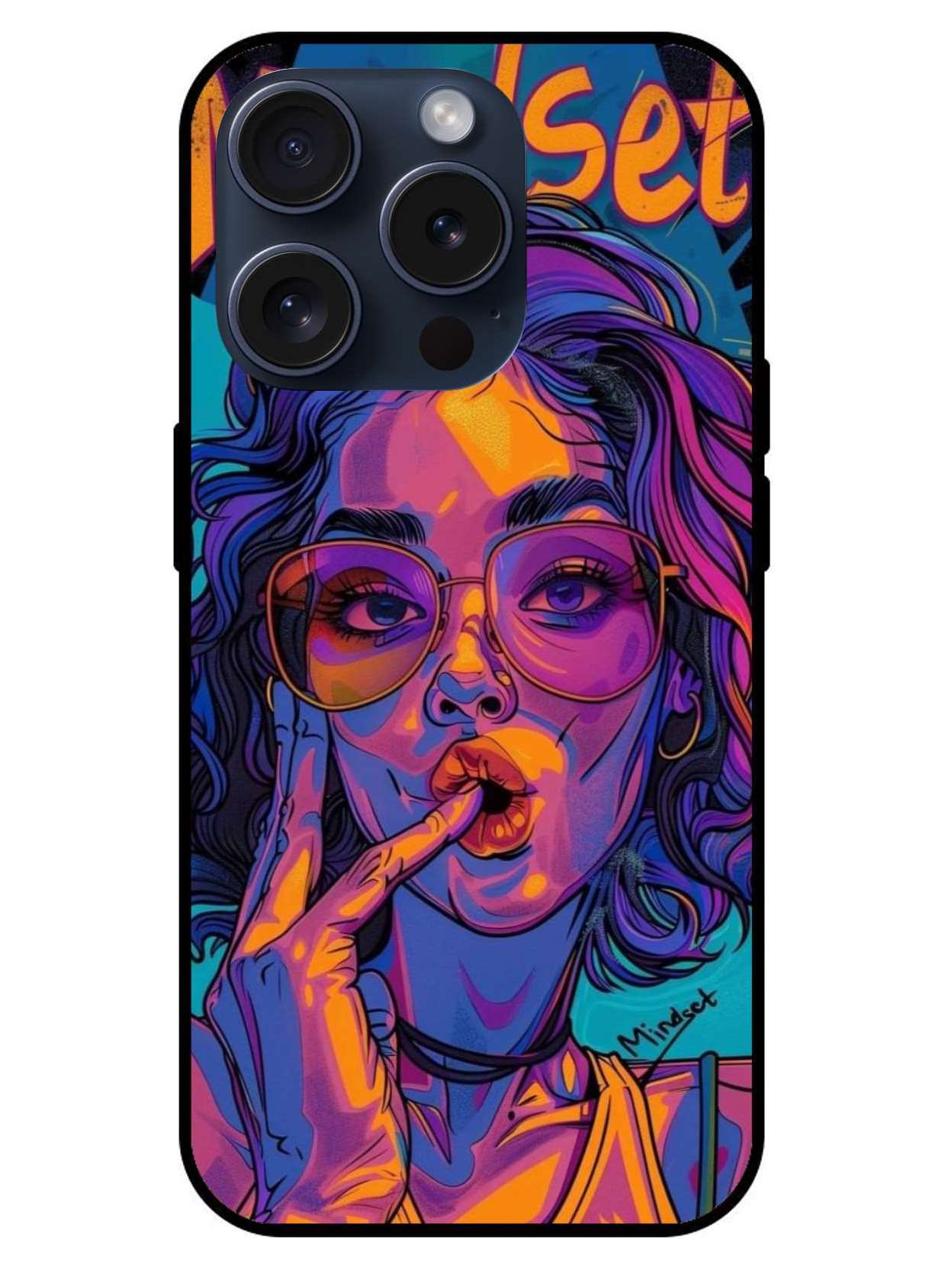 Trippy girl Colorful Original Glass Glossy Finish Back Cover