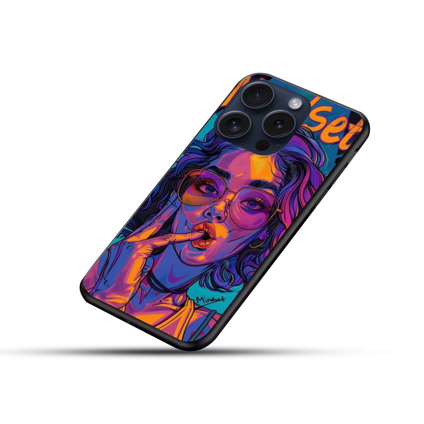 Trippy girl Colorful Original Glass Glossy Finish Back Cover