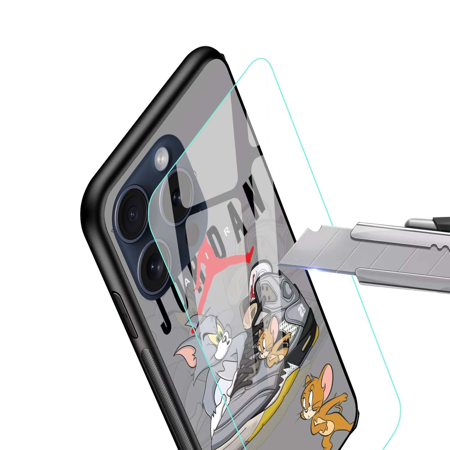 Tom And Jerry X Nike Aesthetic Original Glass Glossy Finish Back Cover