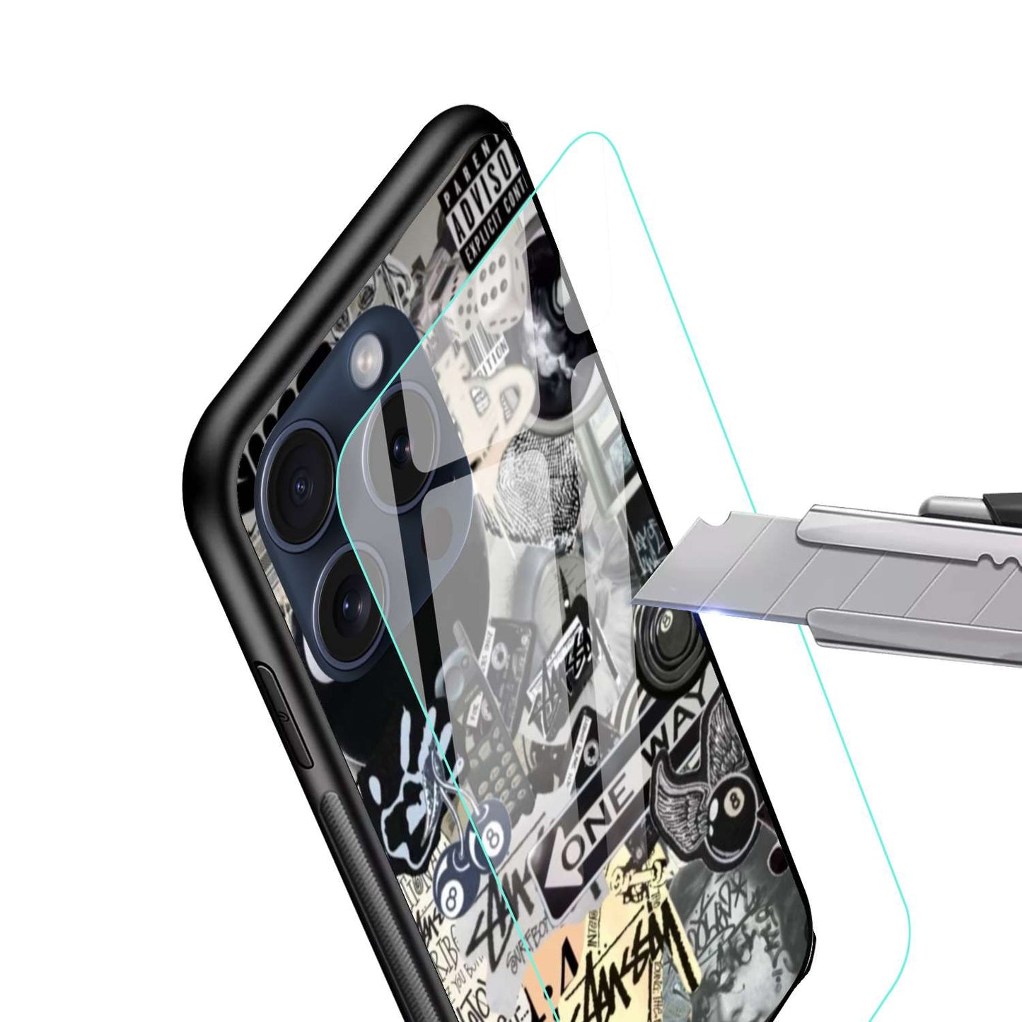 Stickers Aesthetic Original Glass Glossy Finish Back Cover