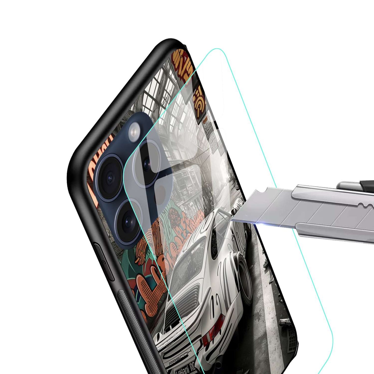 car Aesthetic Original Glass Glossy Finish Back Cover