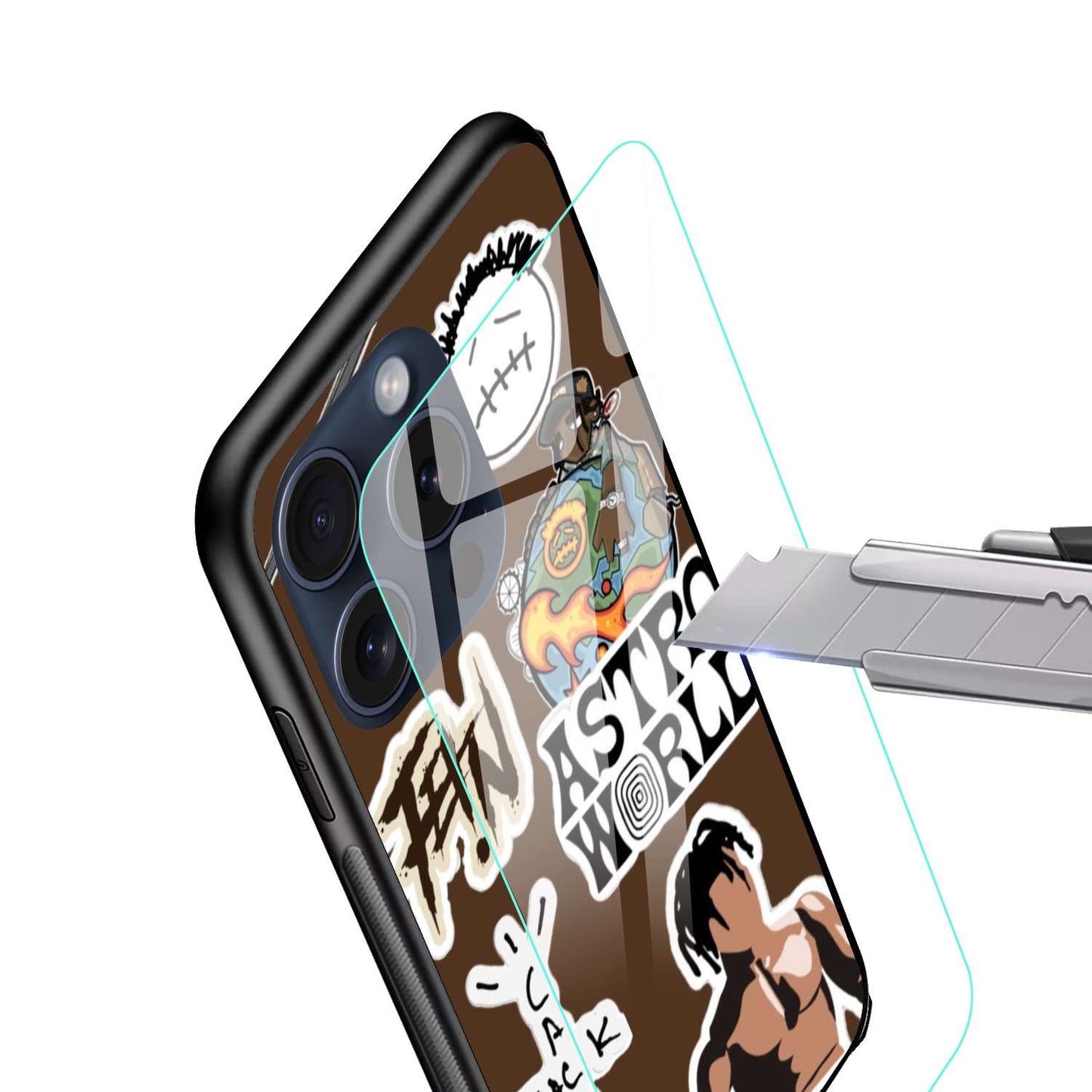 Travis Aesthetic Original Glass Glossy Finish Back Cover