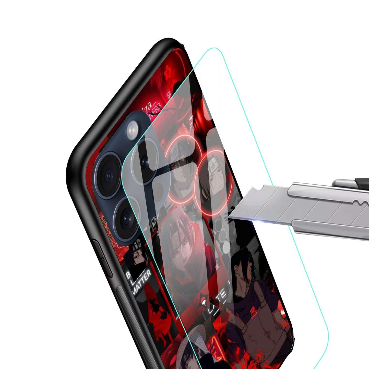 Itachi Uchiha Naruto Original Glass Glossy Finish Back Cover