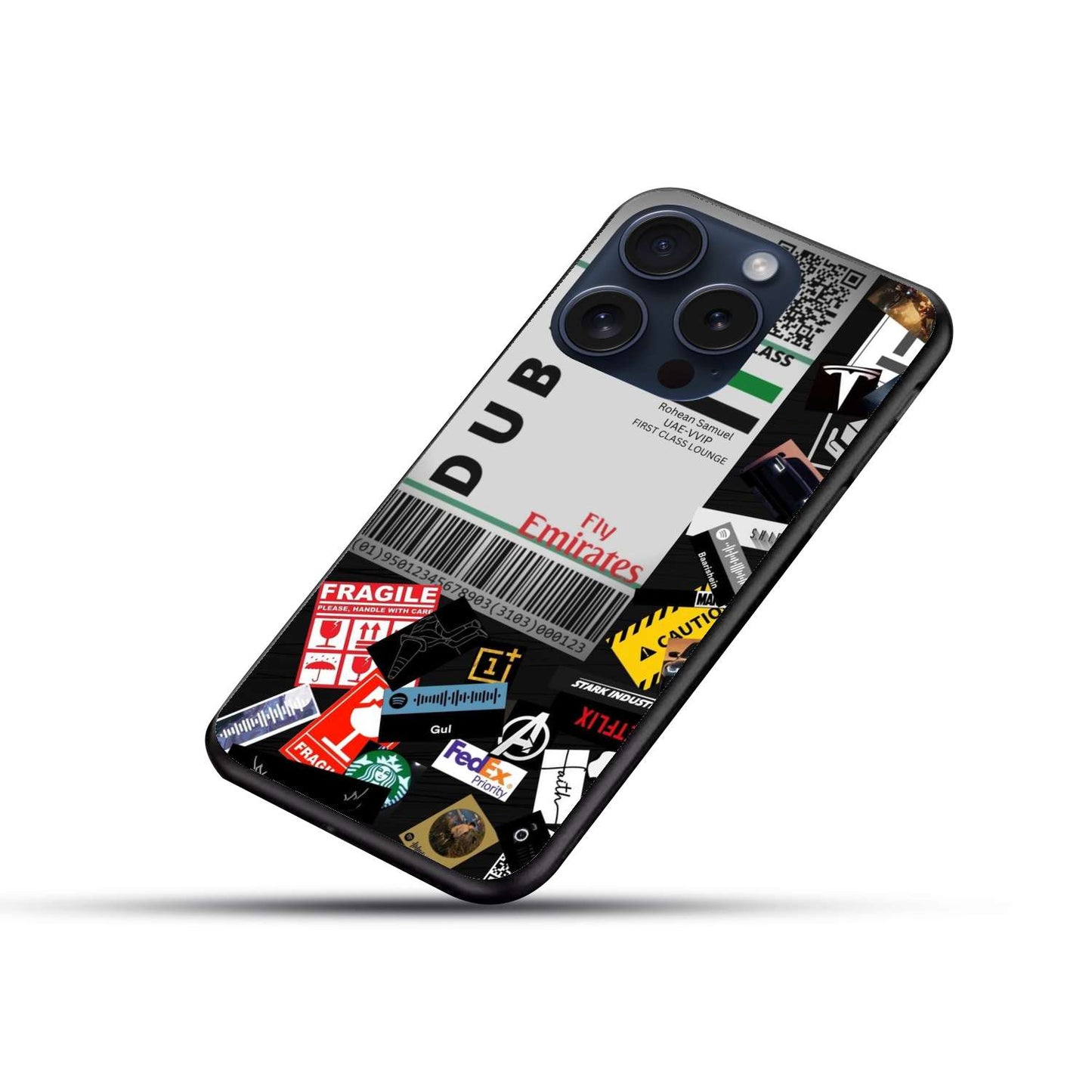 Fly emirates Aesthetic Original Glass Glossy Finish Back Cover