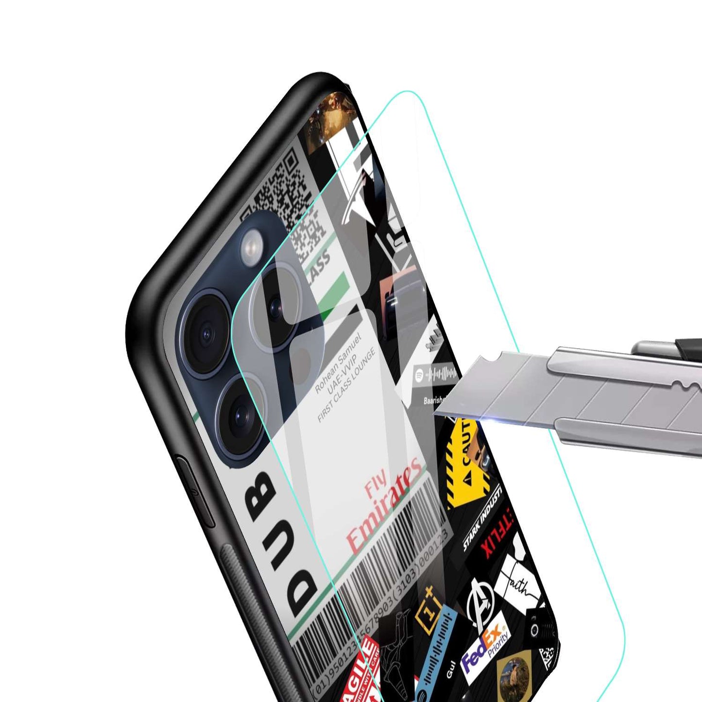 Fly emirates Aesthetic Original Glass Glossy Finish Back Cover