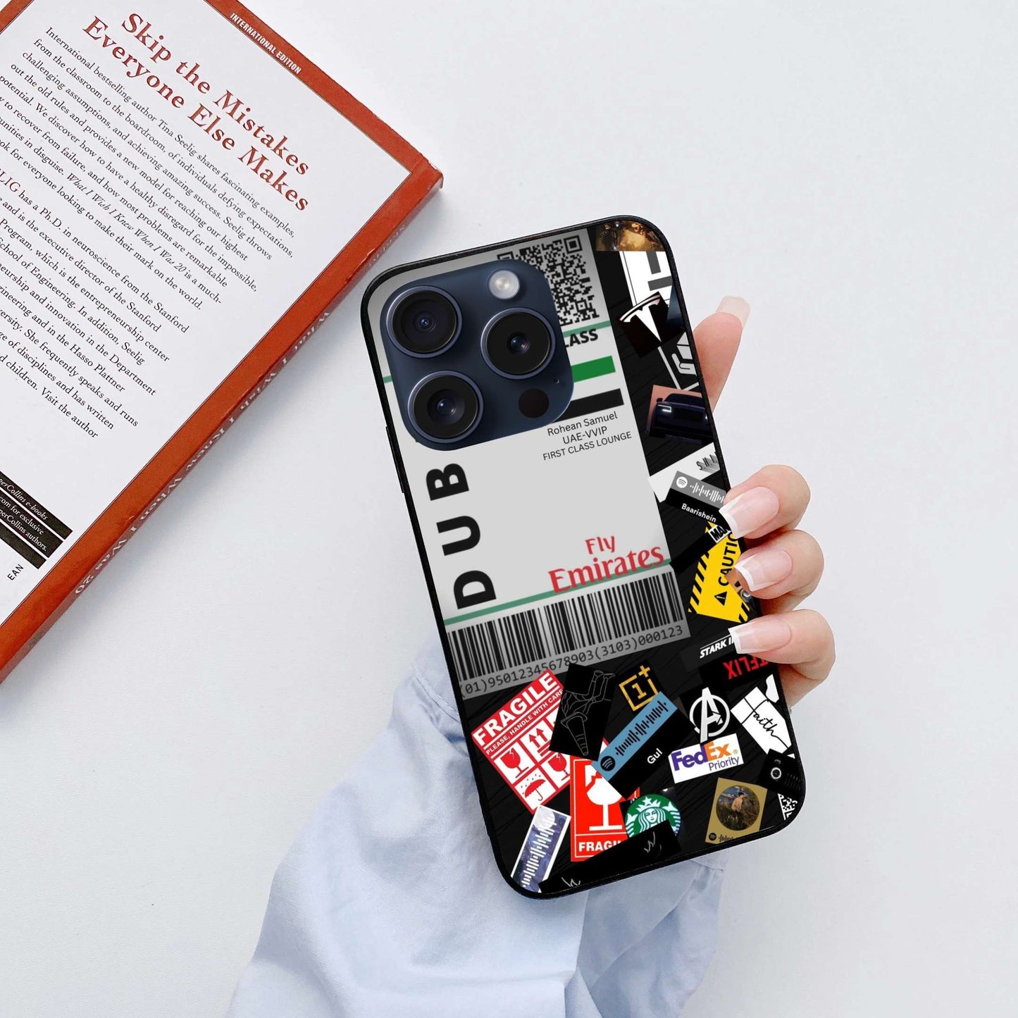 Fly emirates Aesthetic Original Shiny Finish Back Cover (Metal Cover)