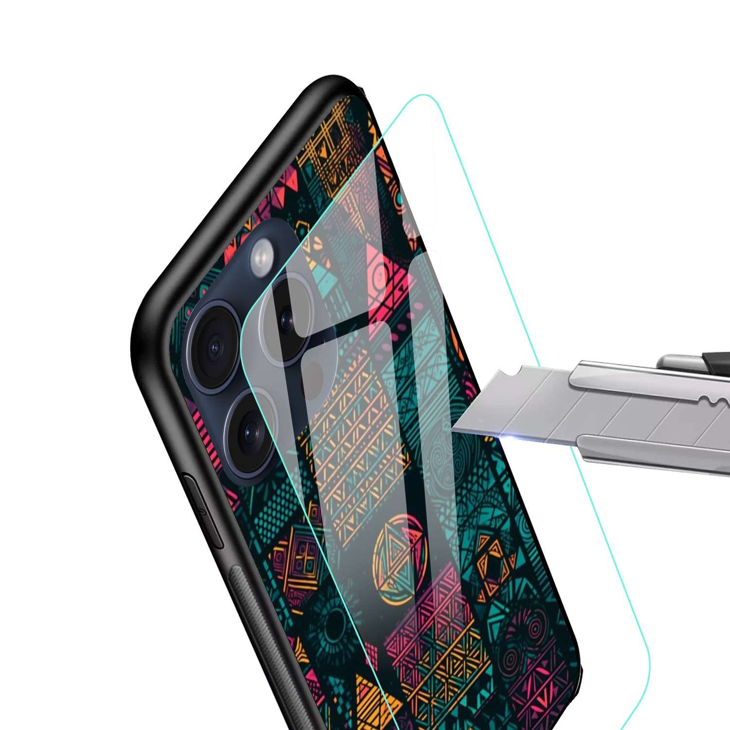 Colorful design Original Glass Glossy Finish Back Cover