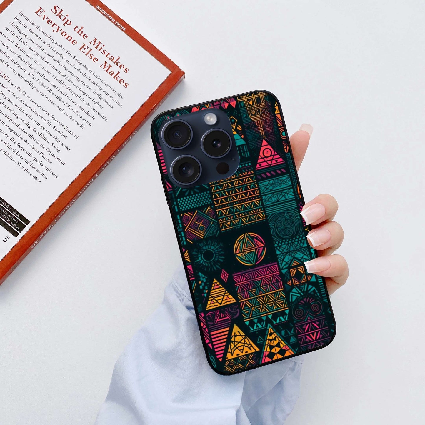 Colorful design Original Glass Glossy Finish Back Cover