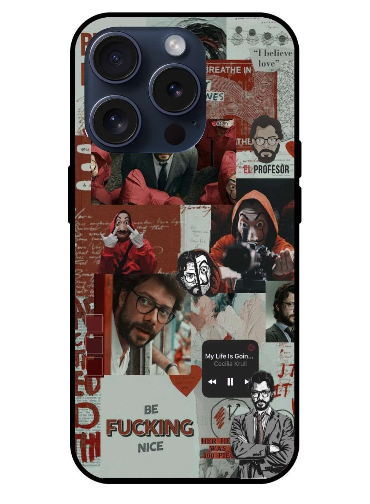 Money Heist Original Glass Glossy Finish Back Cover