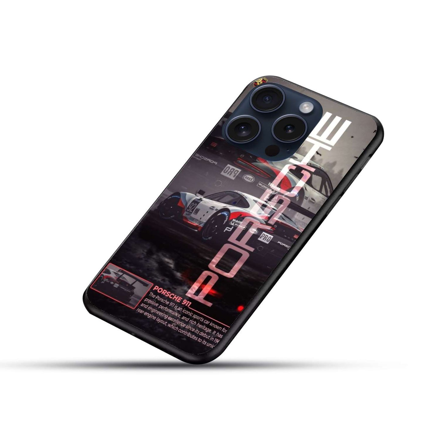 Porsche Aesthetic Glossy Original Glass Premium Back Cover