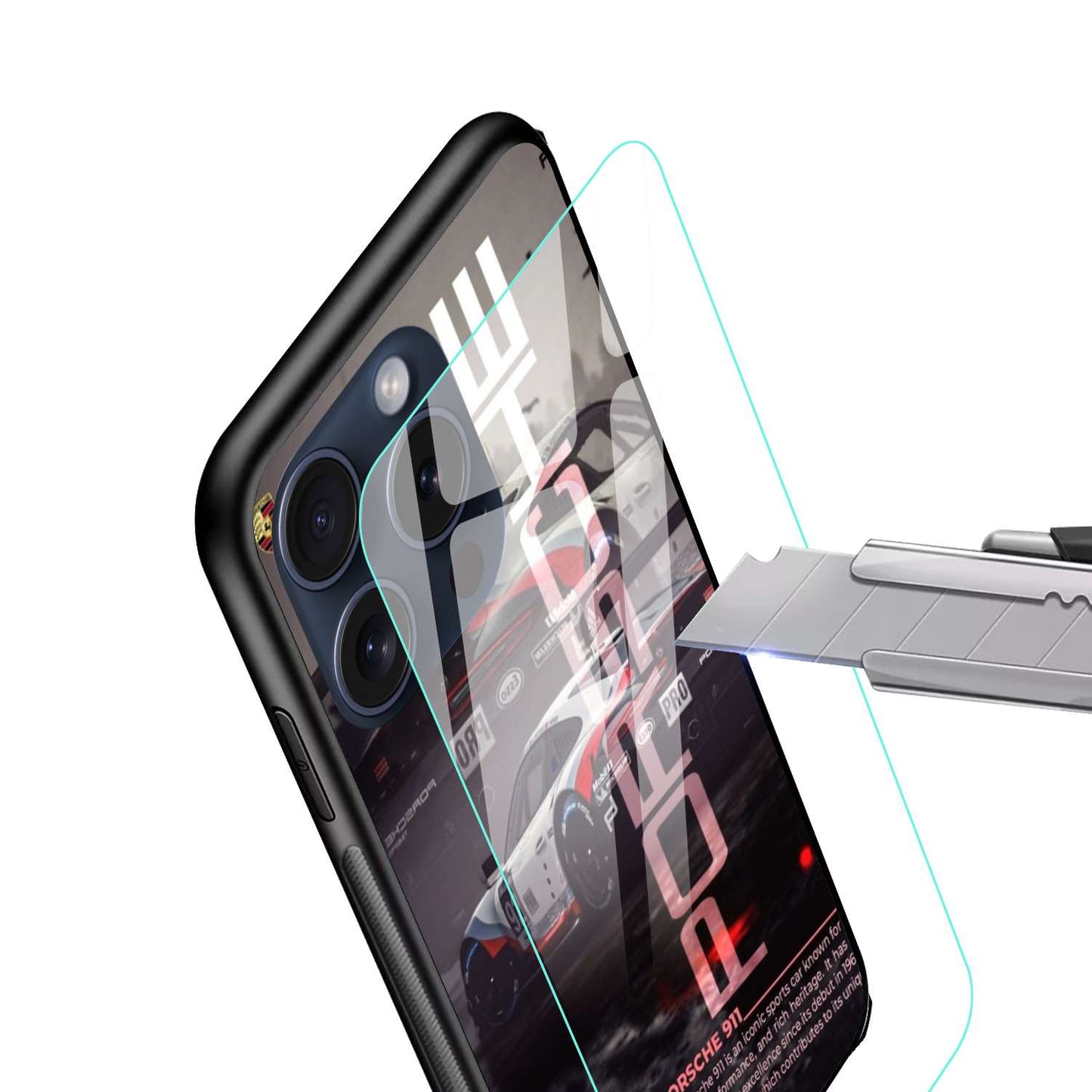 Porsche Aesthetic Glossy Original Glass Premium Back Cover