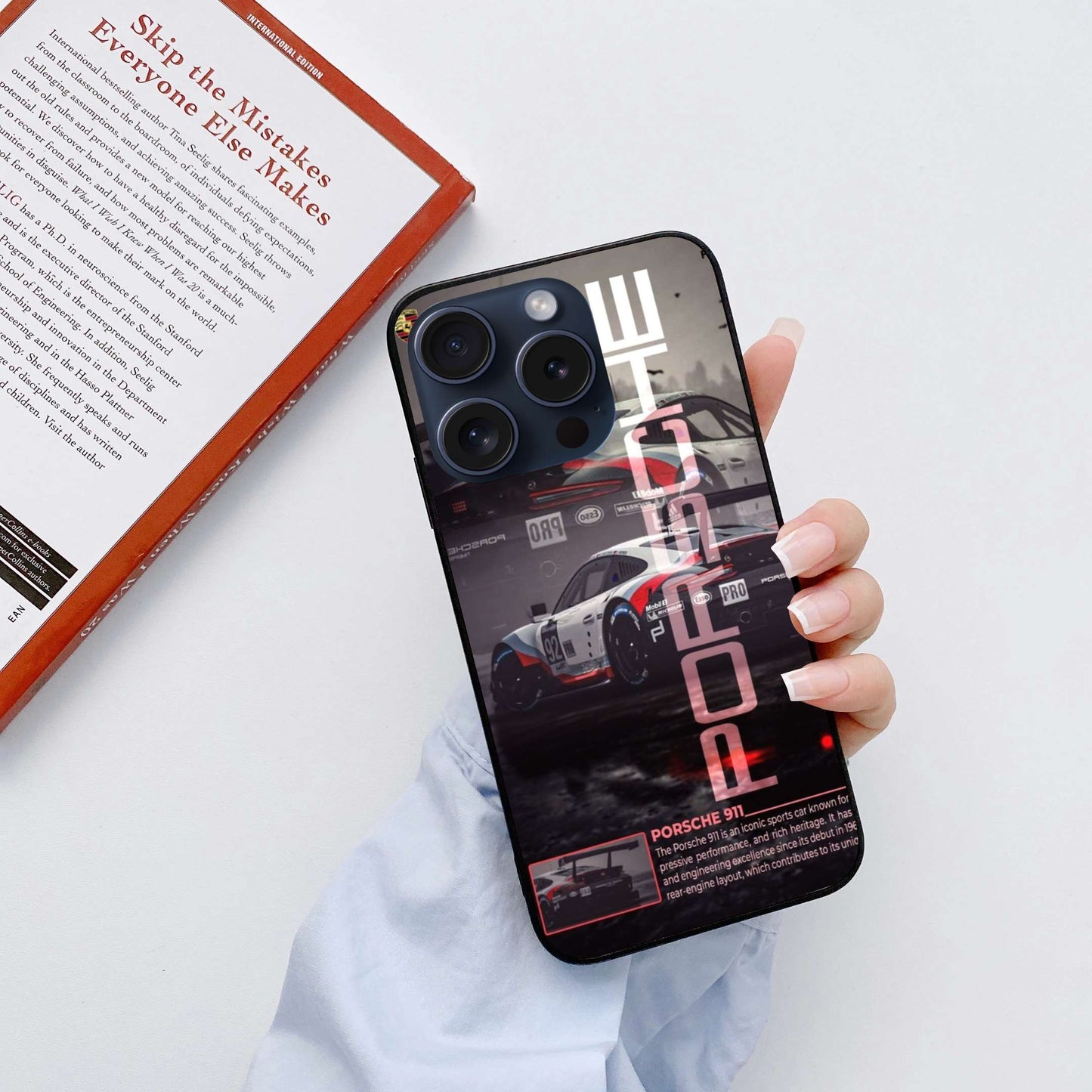 Porsche Aesthetic Glossy Original Glass Premium Back Cover