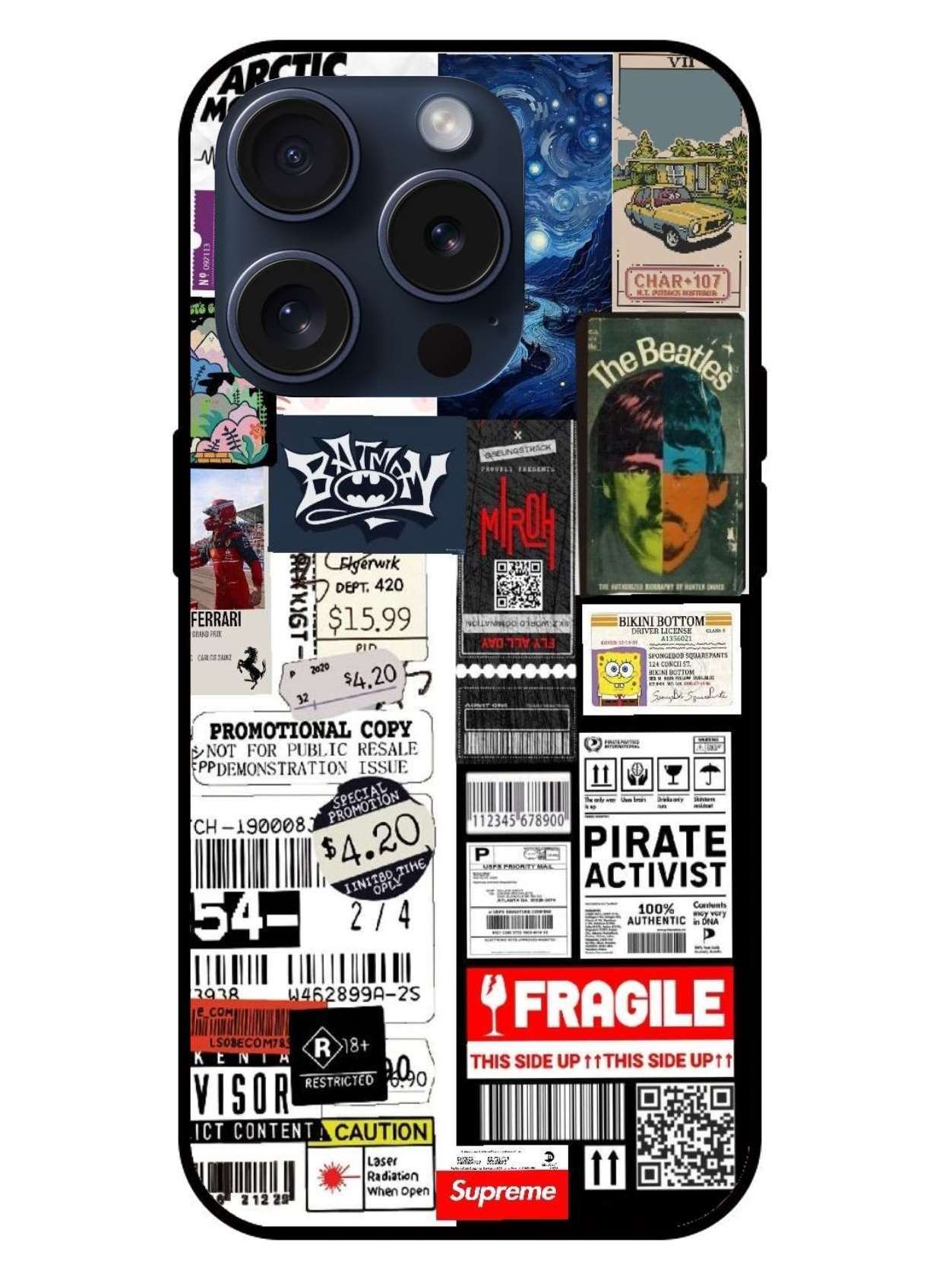 Sticker Aesthetic Original Glass Glossy Finish Back Cover