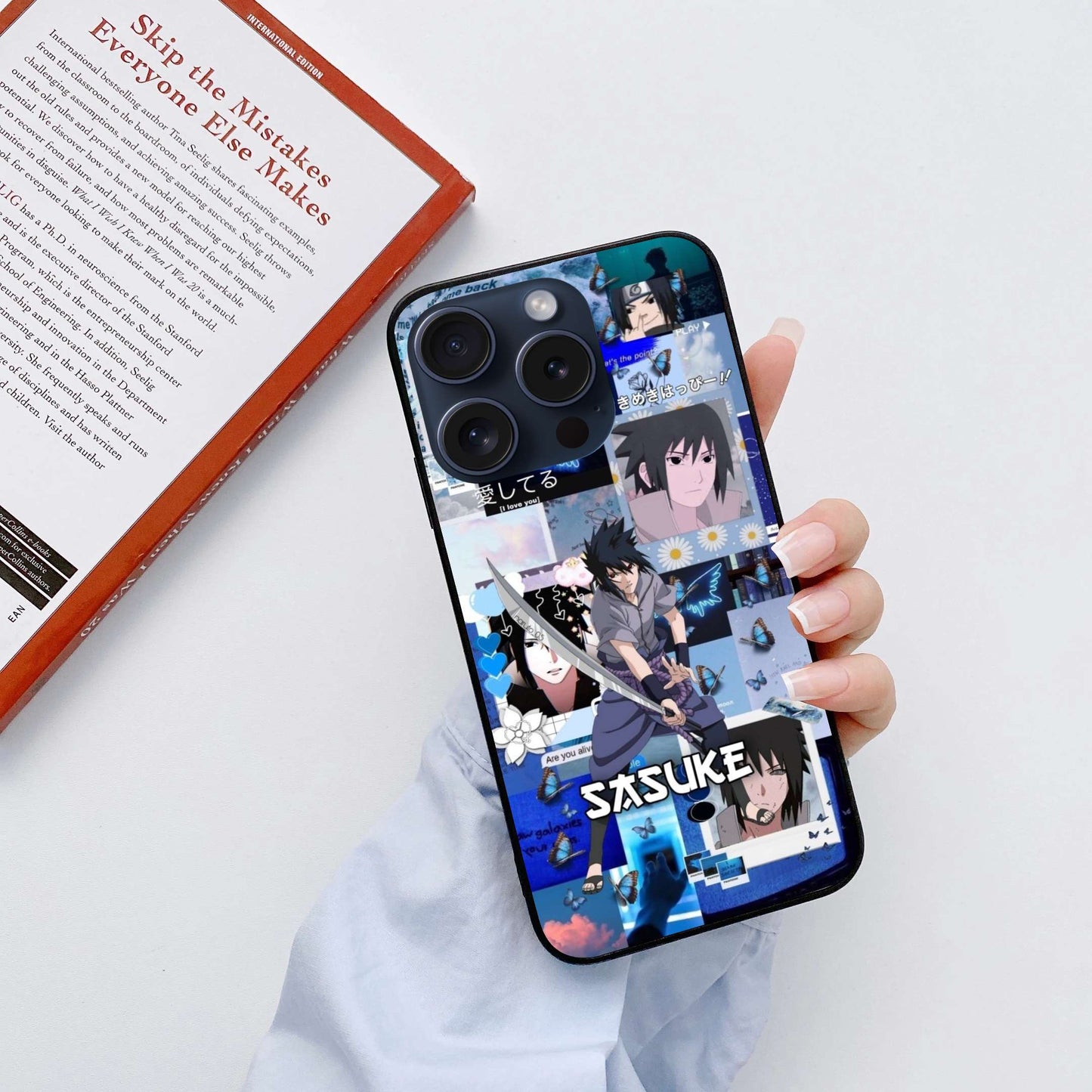 Sasuke Uchiha Original Glass Glossy Finish Back Cover