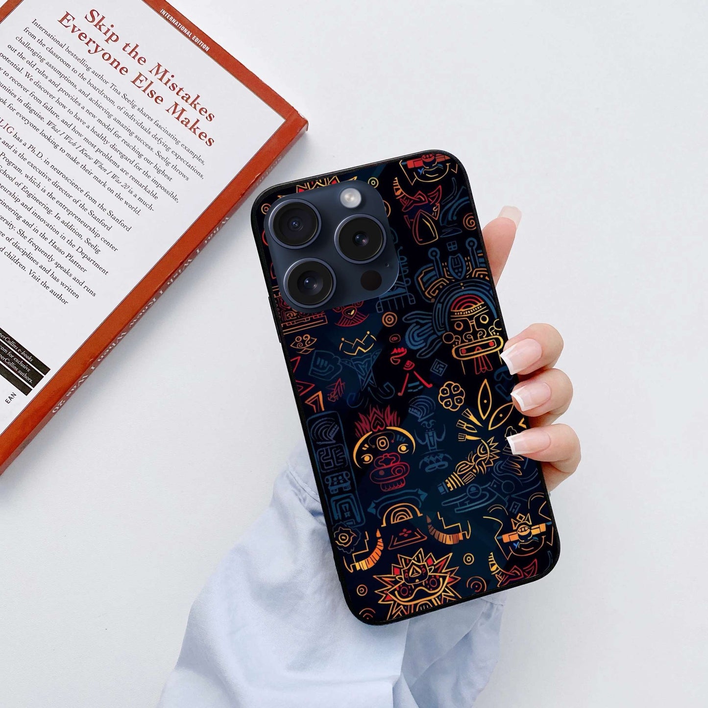 colorful design Original Glass Glossy Finish Back Cover