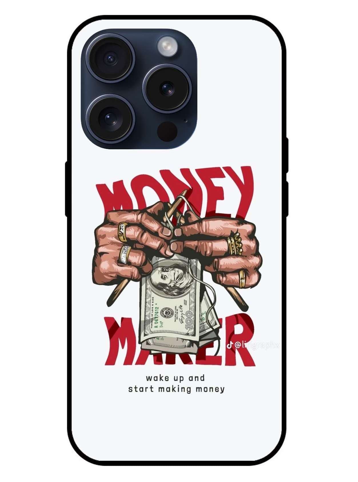 Money Aesthetic Original Glass Glossy Finish Back Cover