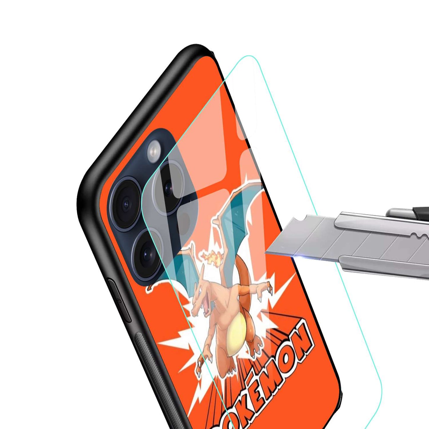Pokemon Charizad Original Glass Glossy Finish Back Cover