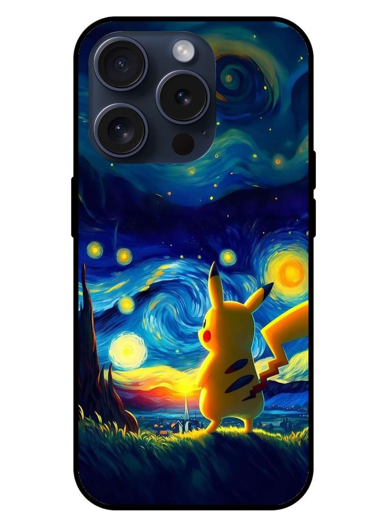 Pikachu Original Glass Glossy Finish Back Cover