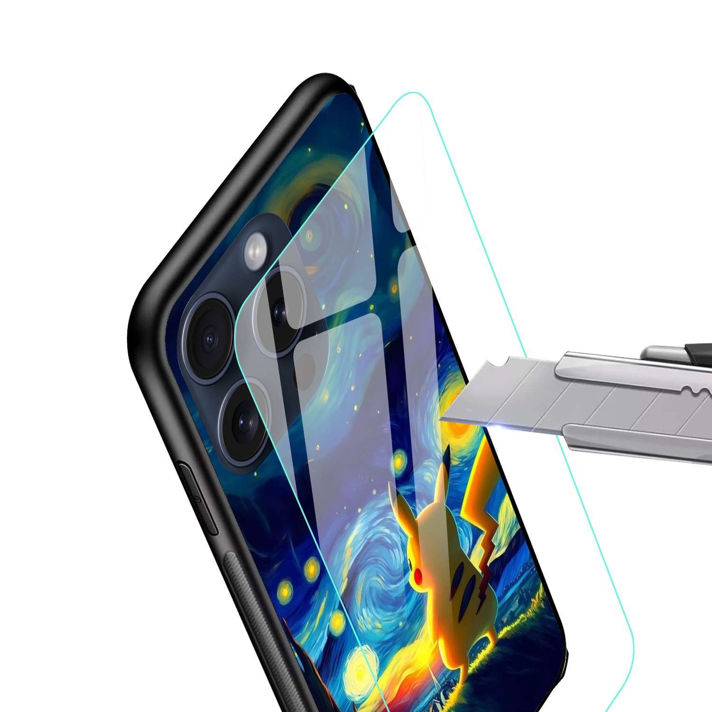 Pikachu Original Glass Glossy Finish Back Cover