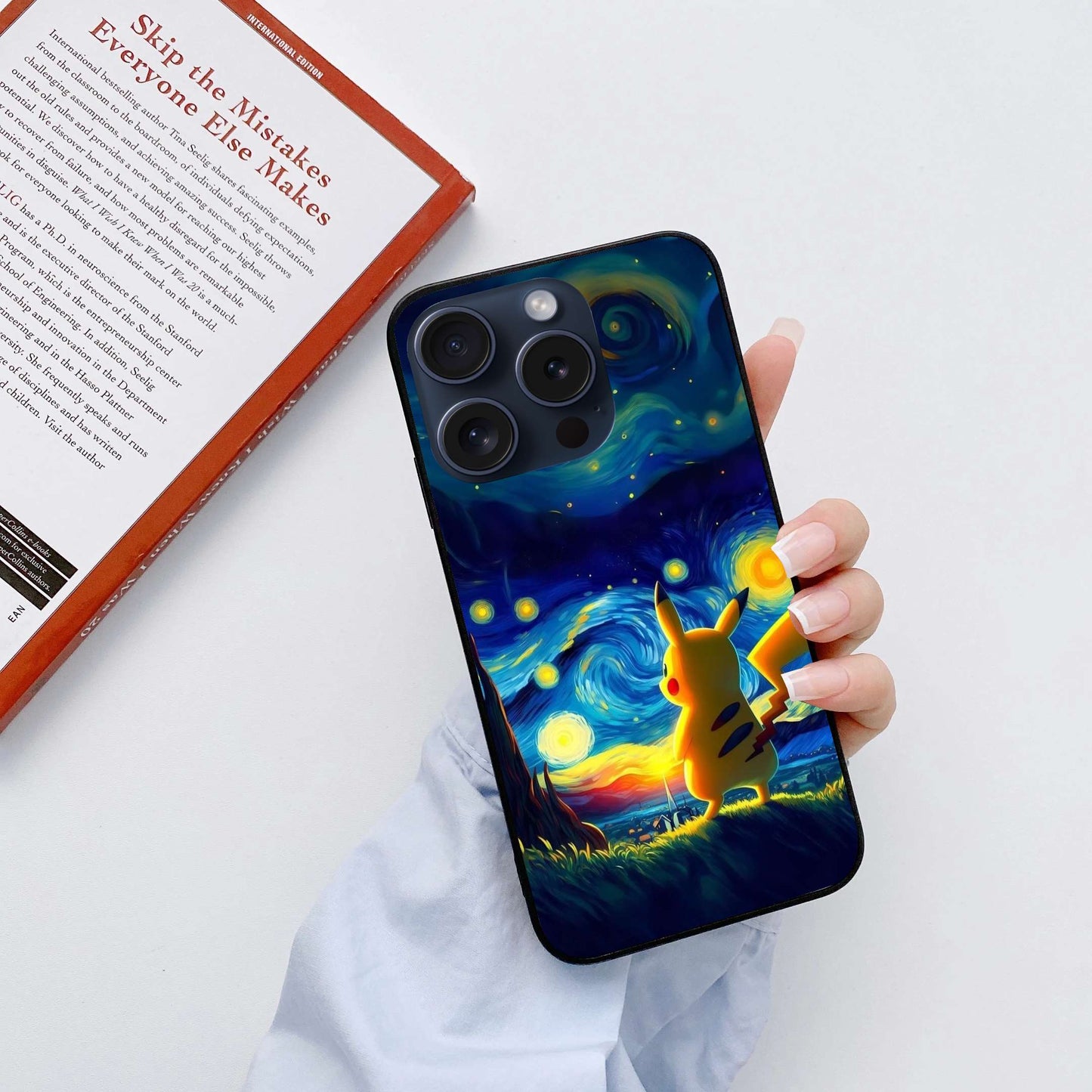 Pikachu Original Glass Glossy Finish Back Cover