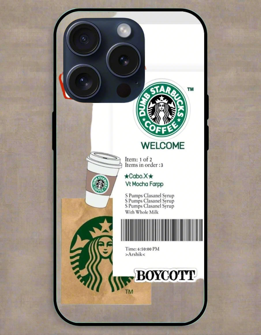 Starbucks Aesthetic Original Glass Glossy Finish Back Cover