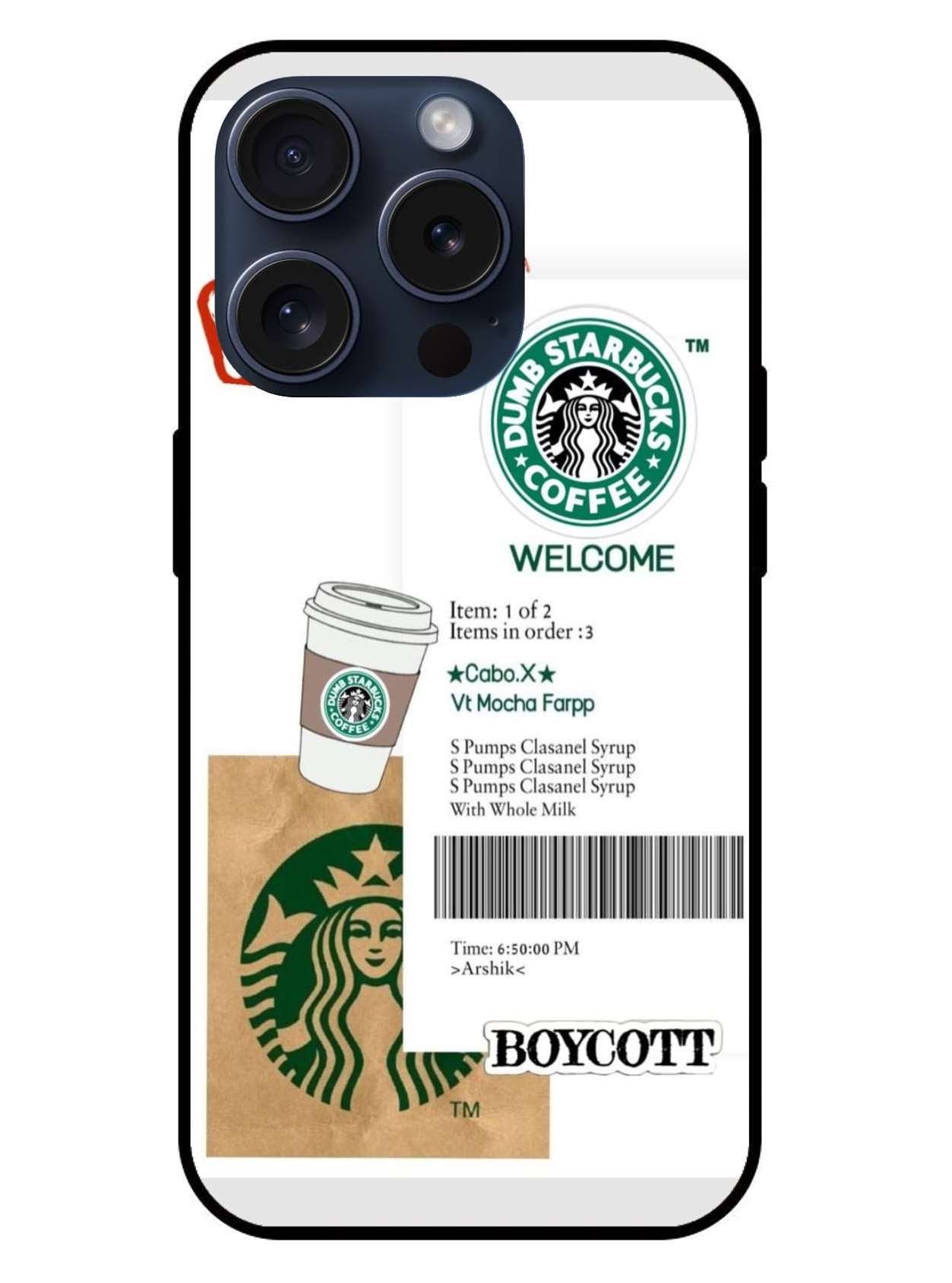 Starbucks Aesthetic Original Glass Glossy Finish Back Cover