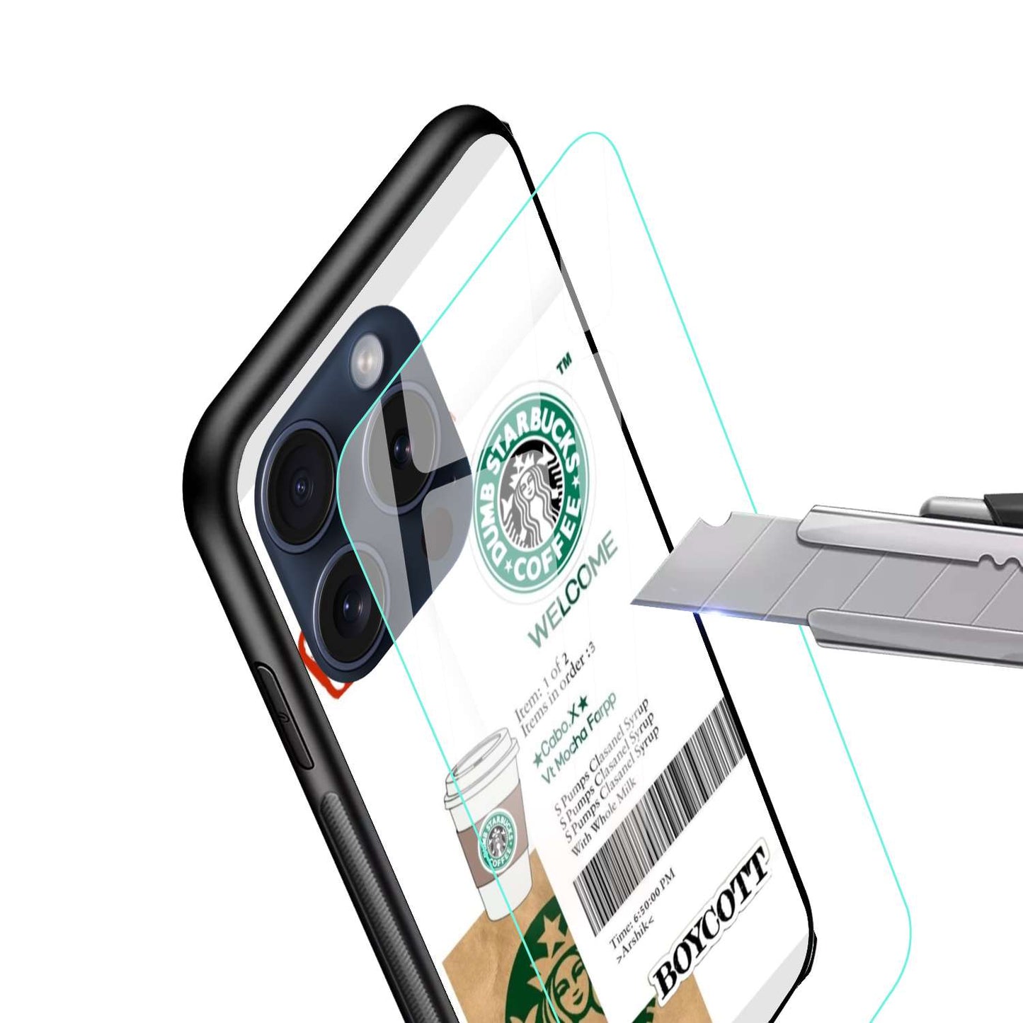 Starbucks Aesthetic Original Glass Glossy Finish Back Cover