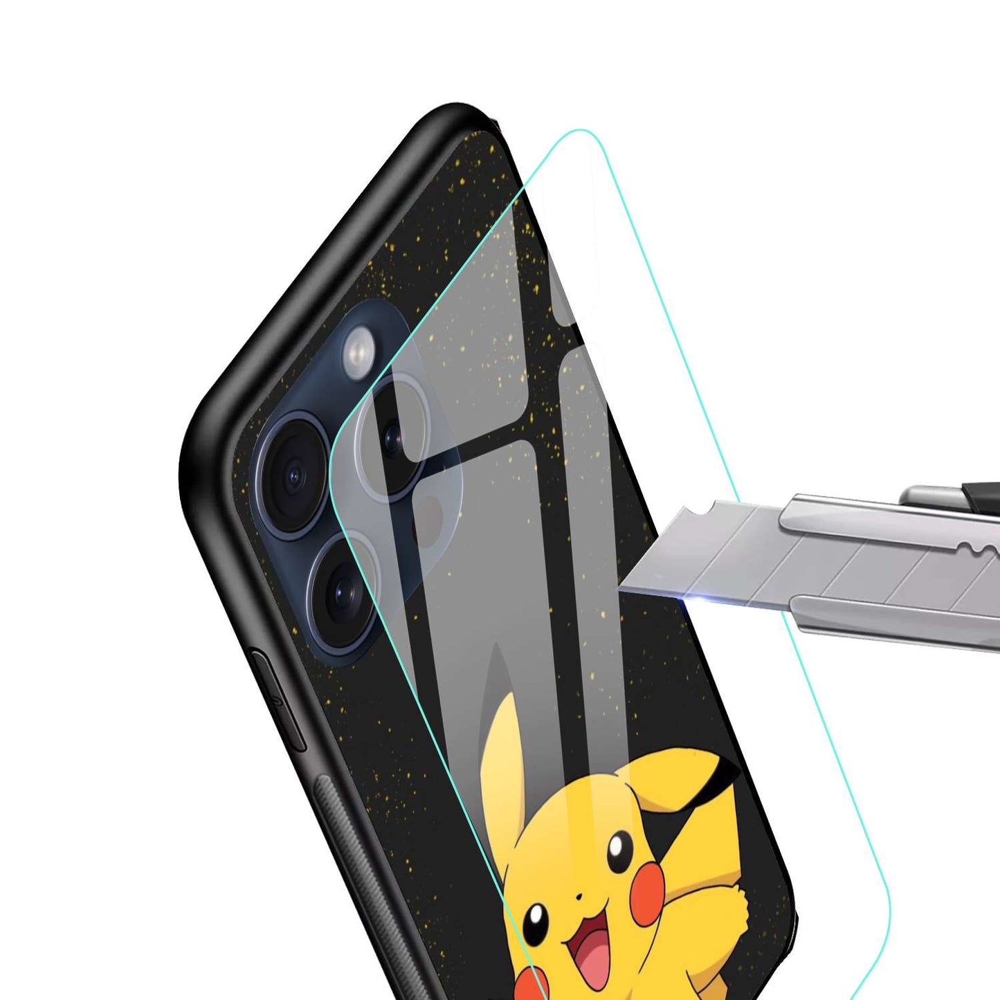 Pikachu Pokemon Original Glass Glossy Finish Back Cover