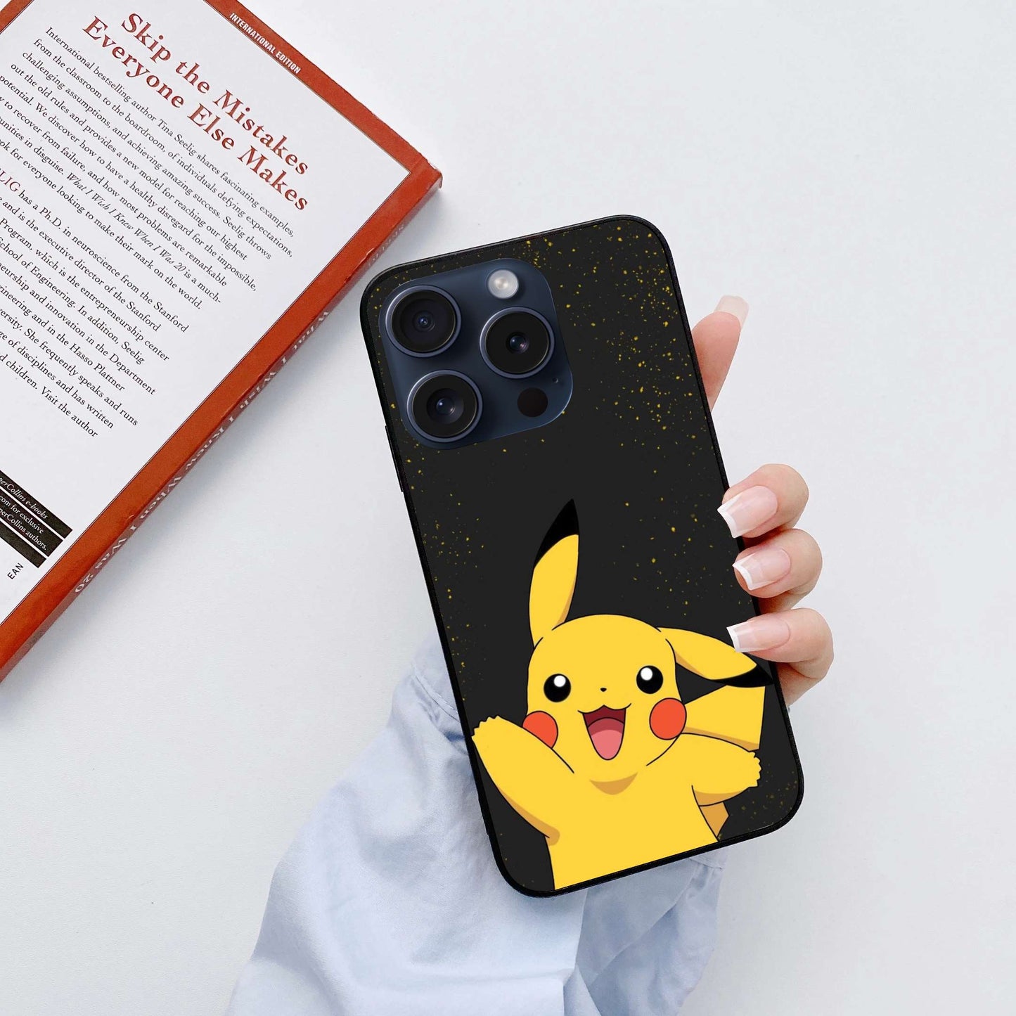 Pikachu Pokemon Original Glass Glossy Finish Back Cover
