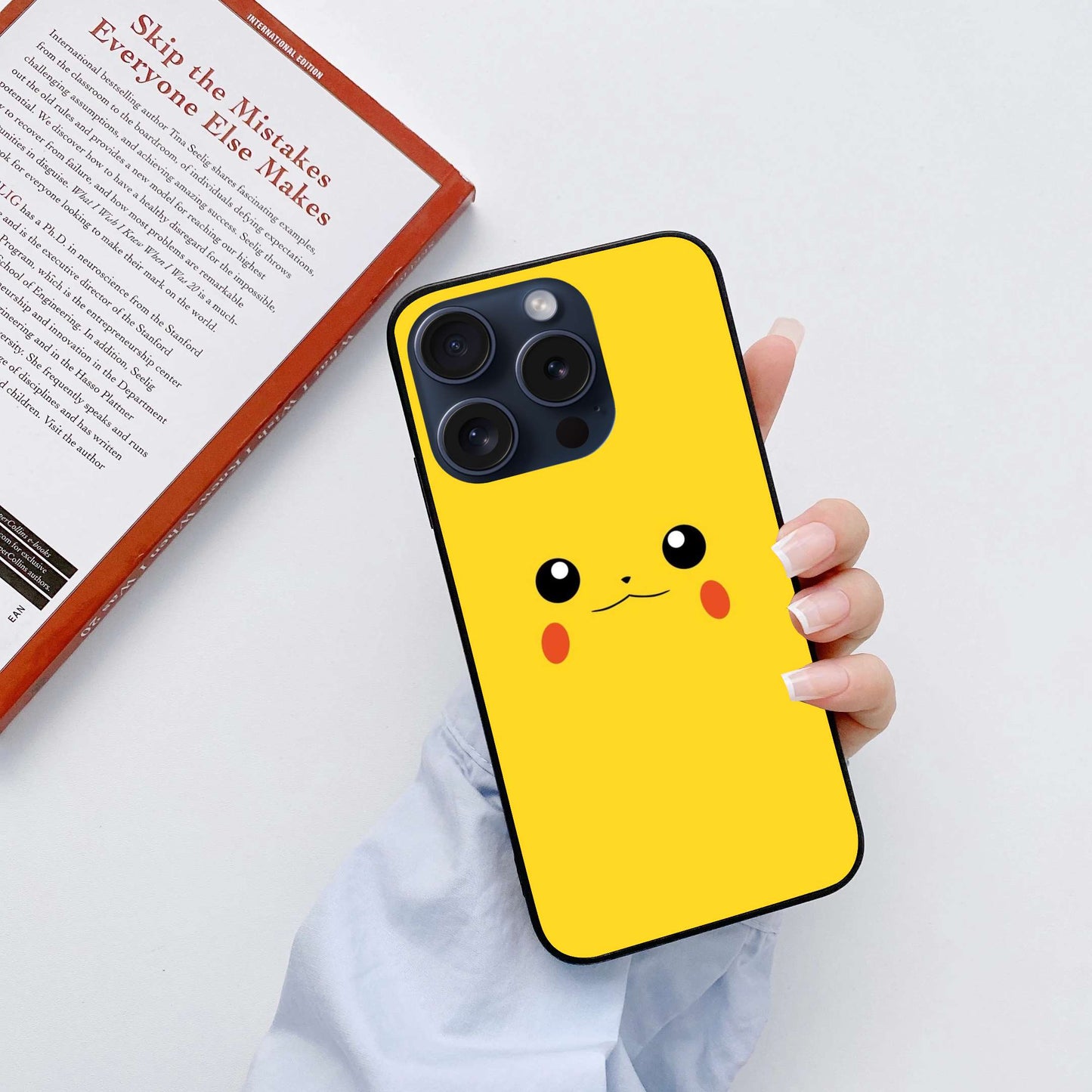 Pikachu Pokemon Original Glass Glossy Finish Back Cover