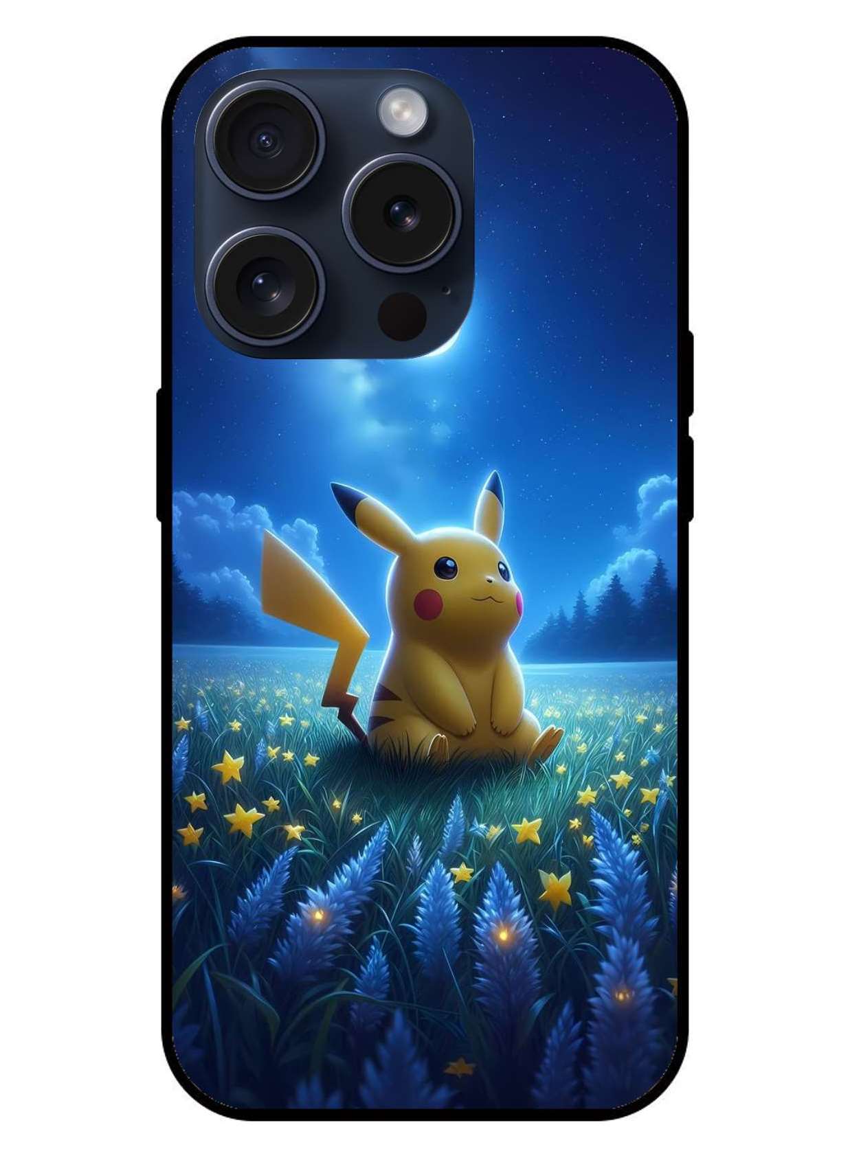 Pikachu Pokemon Original Glass Glossy Finish Back Cover