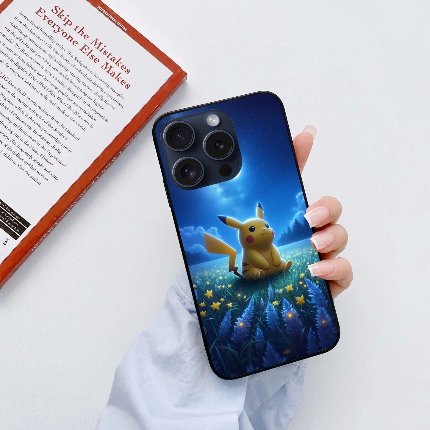 Pikachu Pokemon Original Glass Glossy Finish Back Cover