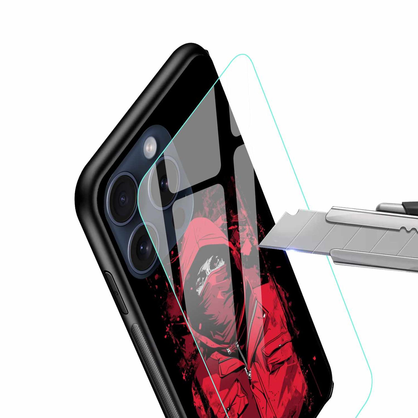 Man in red Hood Printed Original Glass Cover