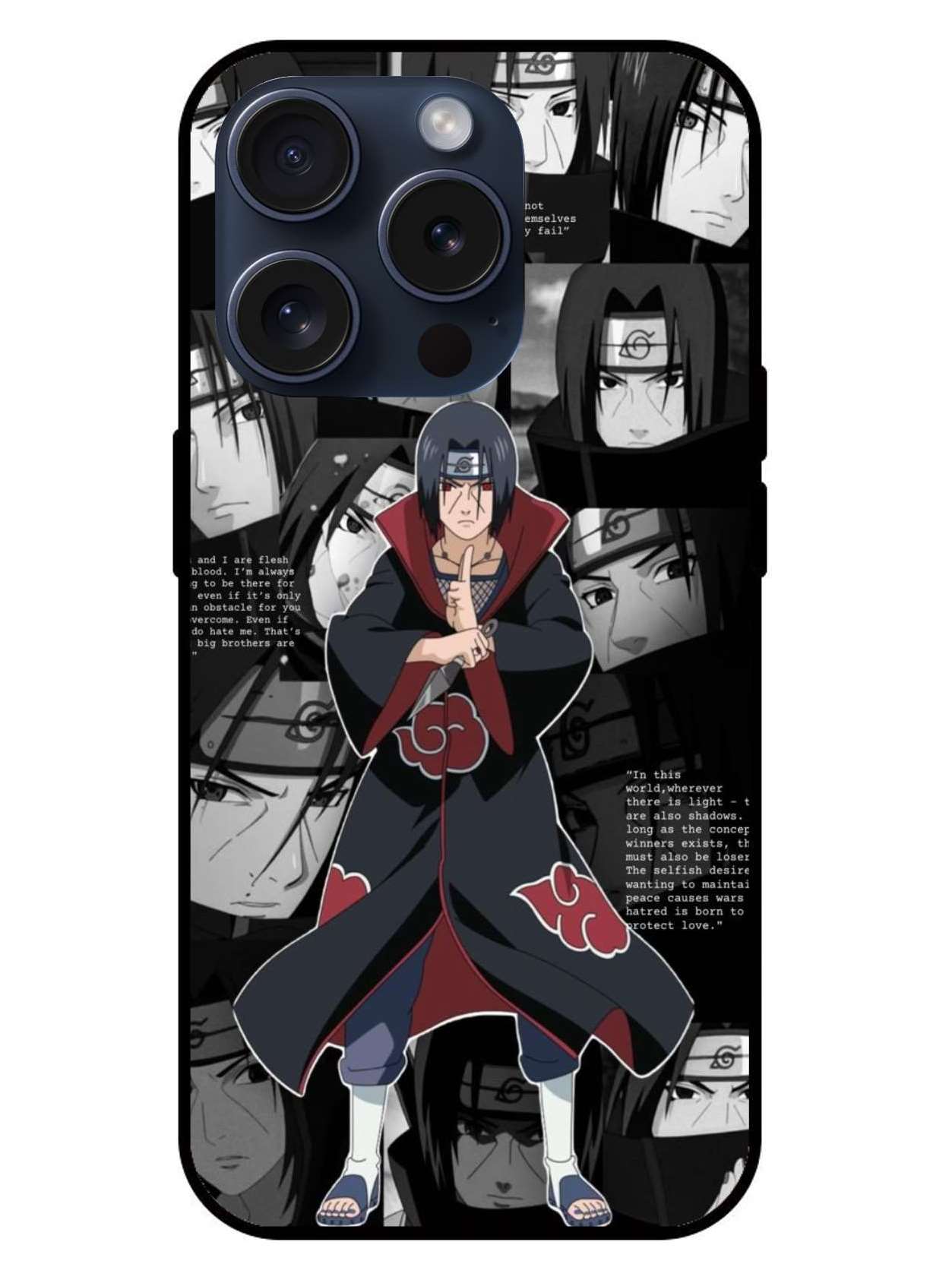 Itachi Uchiha Naruto Original Glass Glossy Finish Back Cover