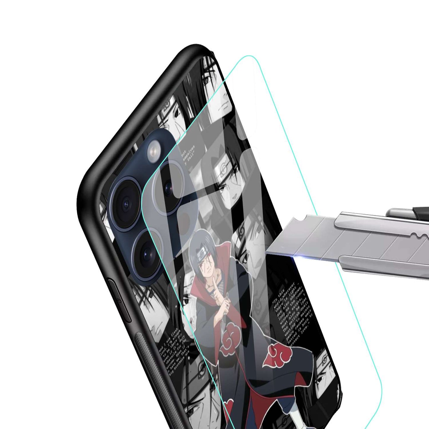 Itachi Uchiha Naruto Original Glass Glossy Finish Back Cover