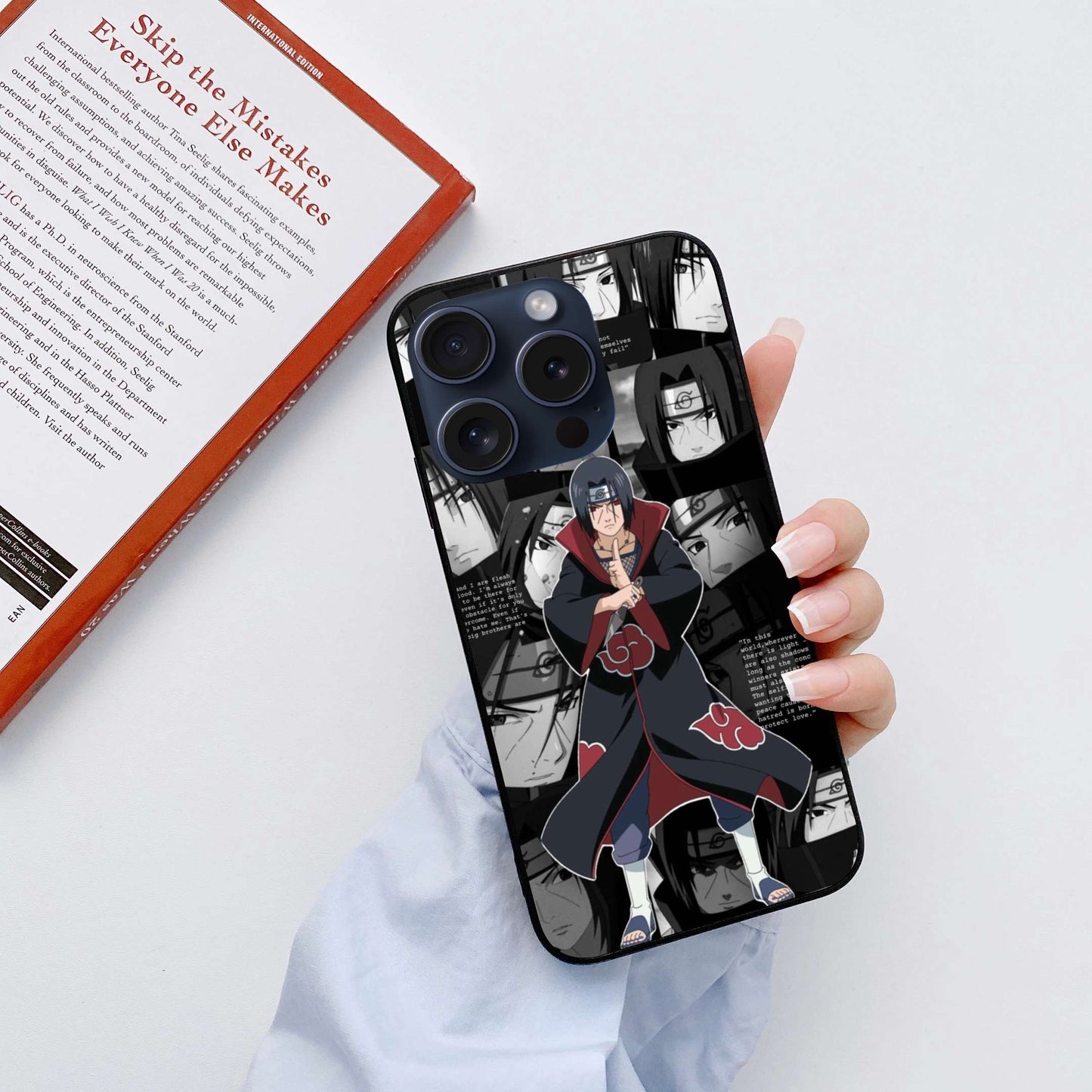 Itachi Uchiha Naruto Original Glass Glossy Finish Back Cover