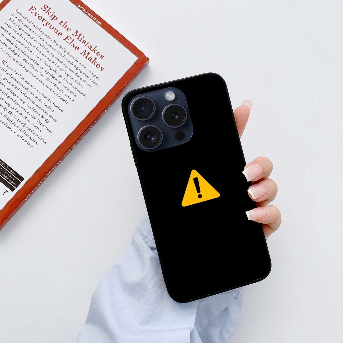 warning Original Glass Glossy Finish Back Cover