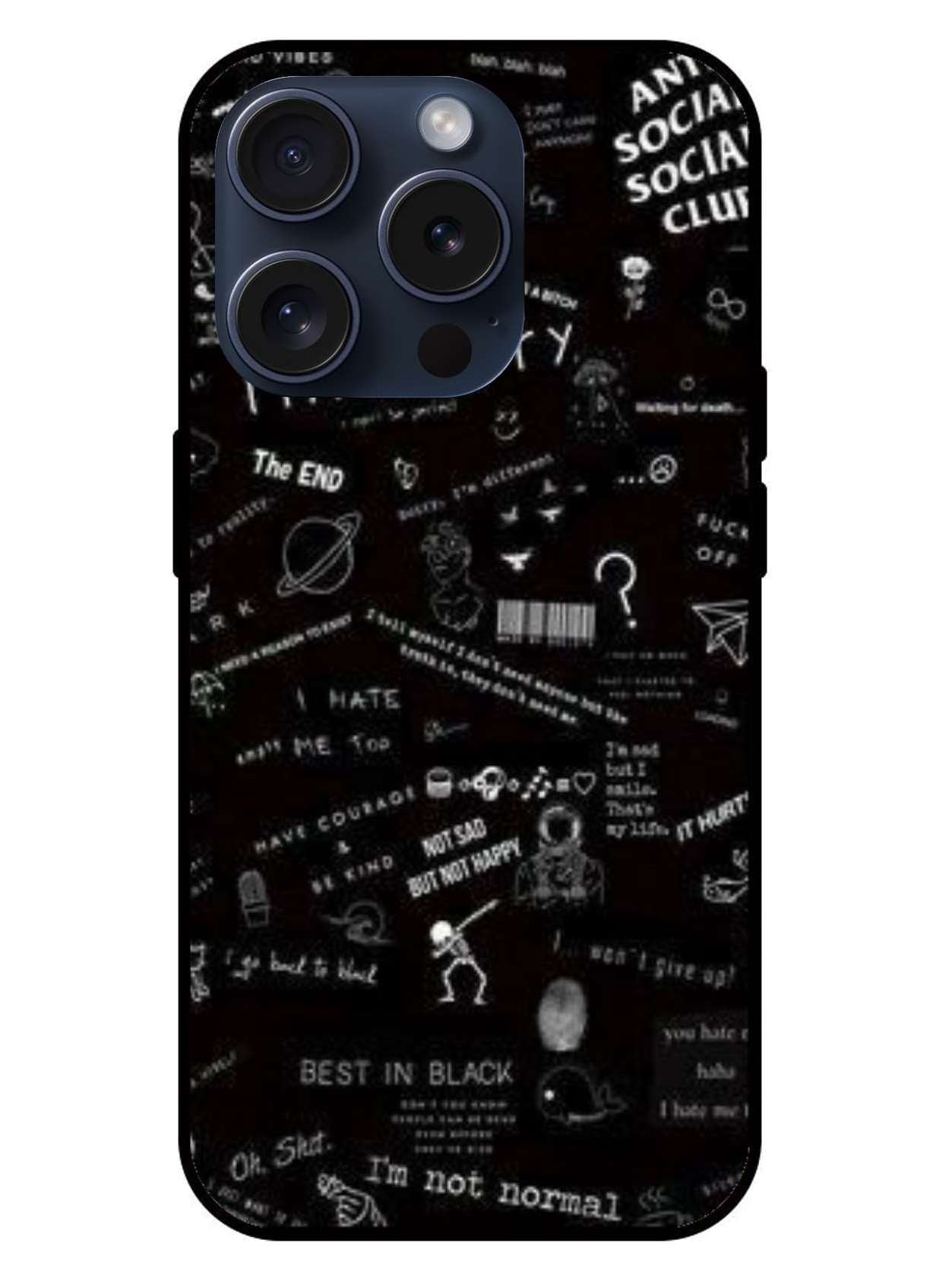 Writings Aesthetic Original Glass Glossy Finish Back Cover