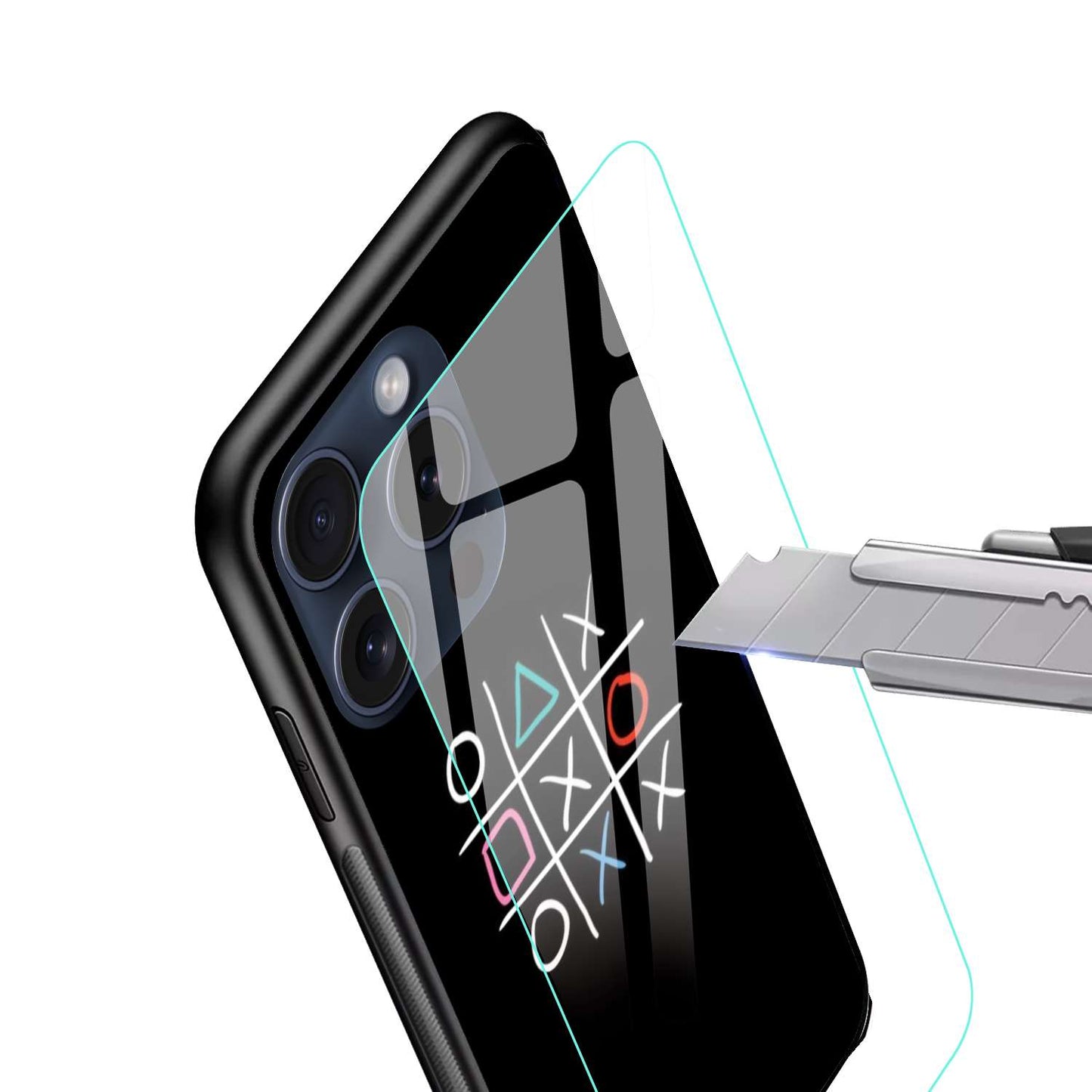 Tic Tac Toe Original Glass Glossy Finish Back Cover