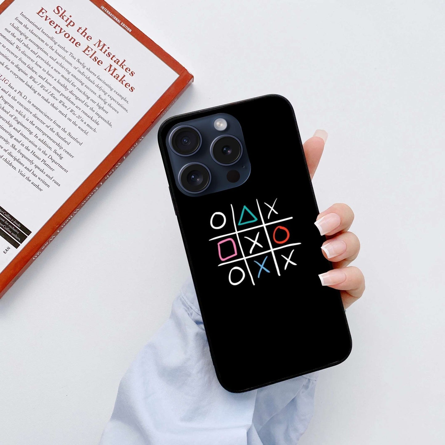 Tic Tac Toe Original Glass Glossy Finish Back Cover