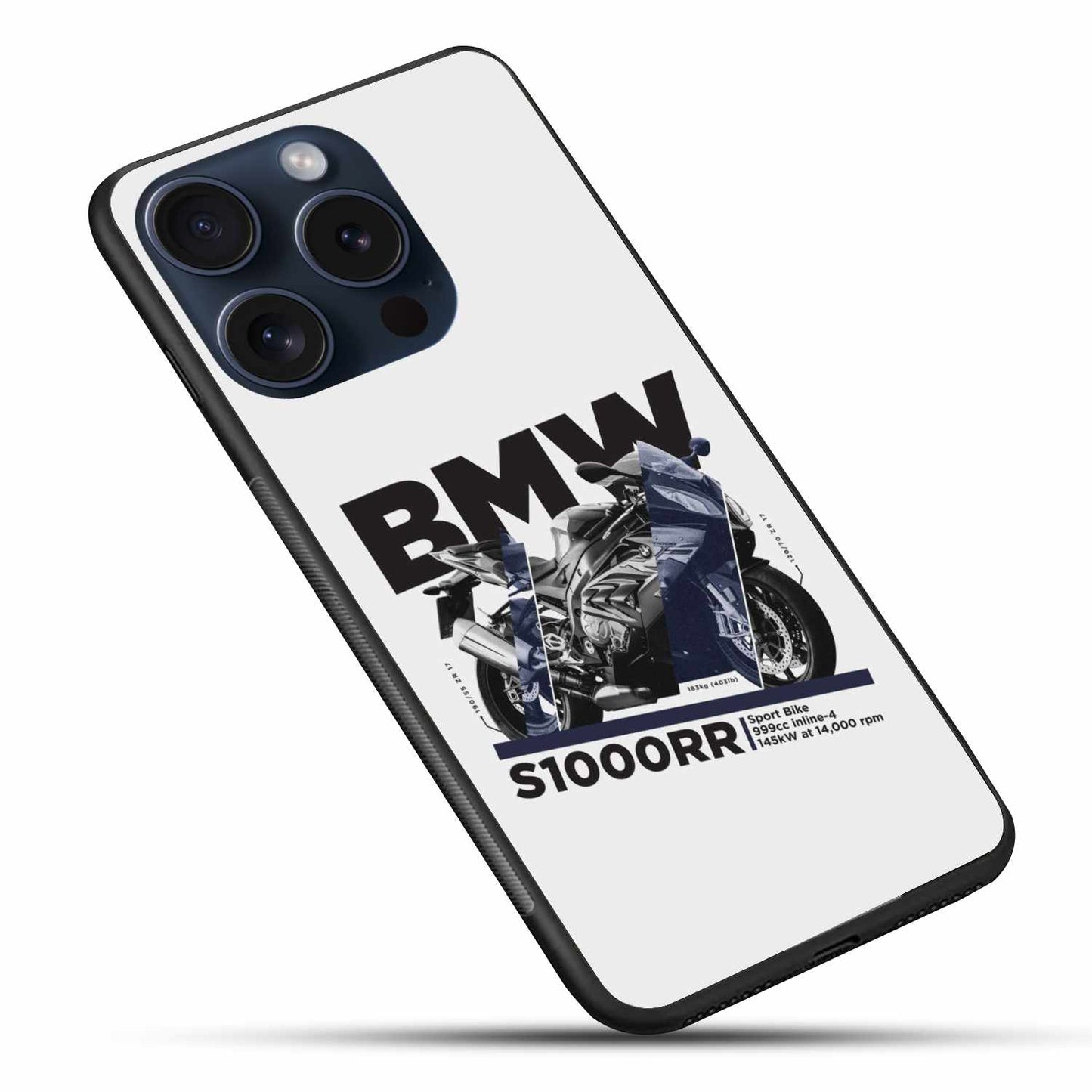 BMW S1000RR Motorcycle – Minimalist White Performance Style Original Glass Cover