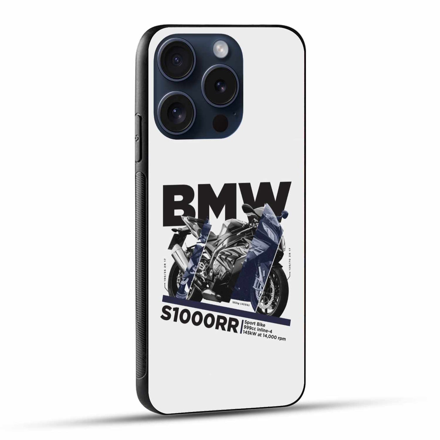 BMW S1000RR Motorcycle – Minimalist White Performance Style Original Glass Cover