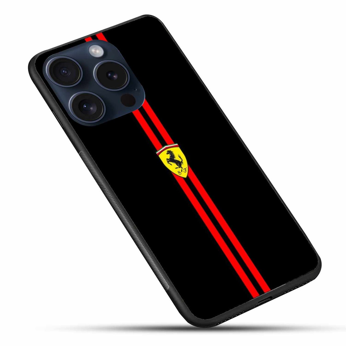 Ferrari Logo Red And Black Edition Original Glass Cover