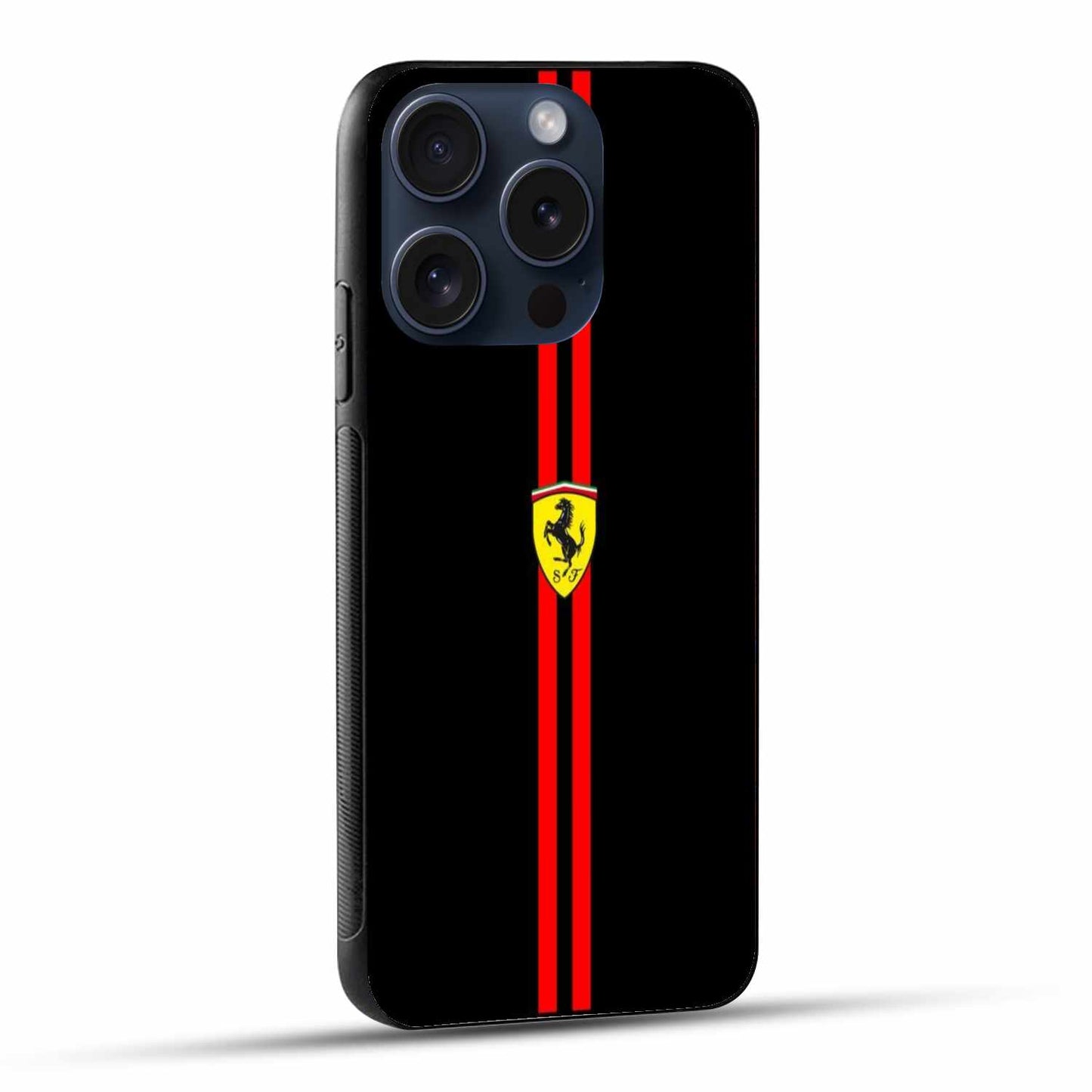 Ferrari Logo Red And Black Edition Original Glass Cover