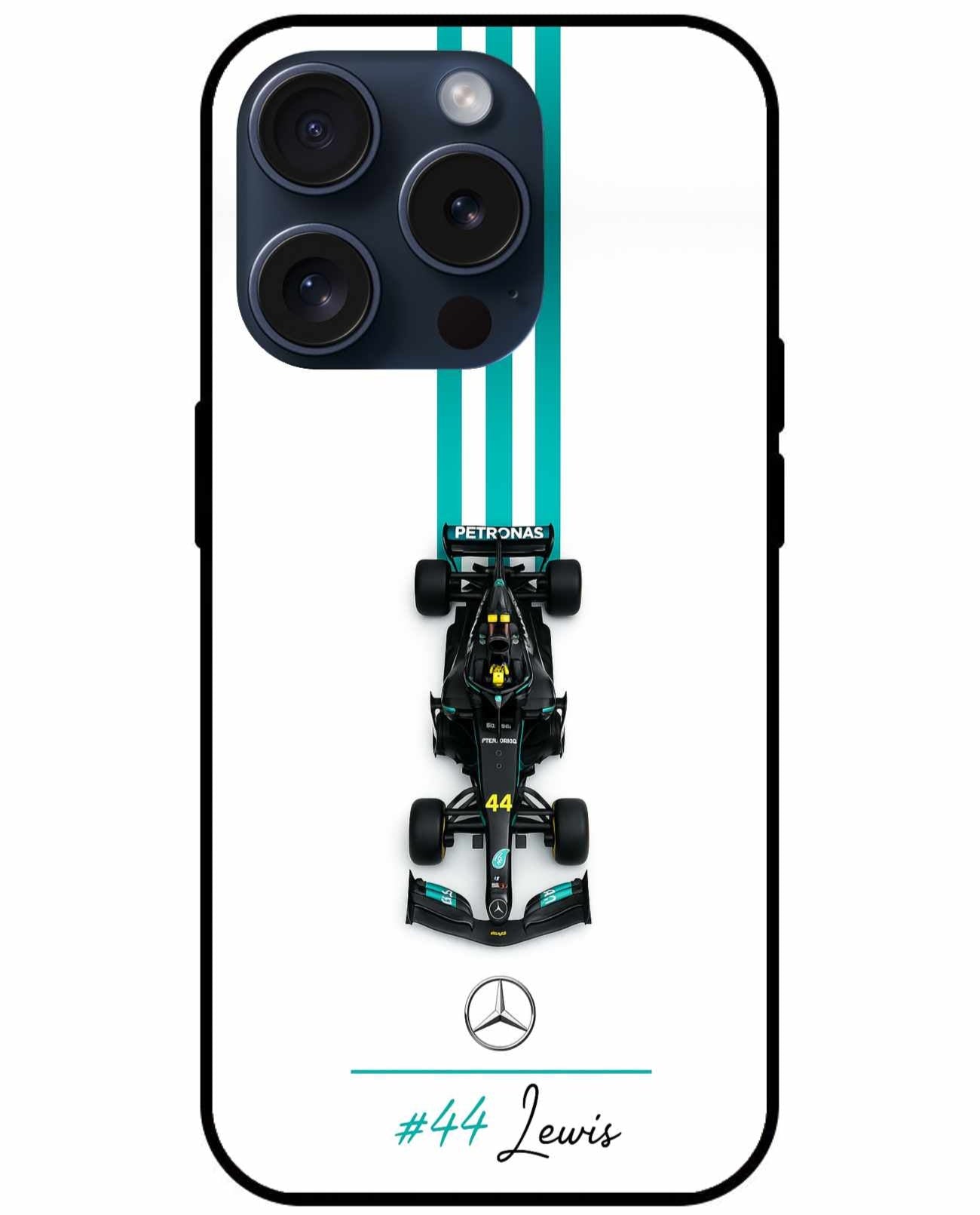 Lewis Hamilton F1 Car With His Number 44 Original Glass Cover