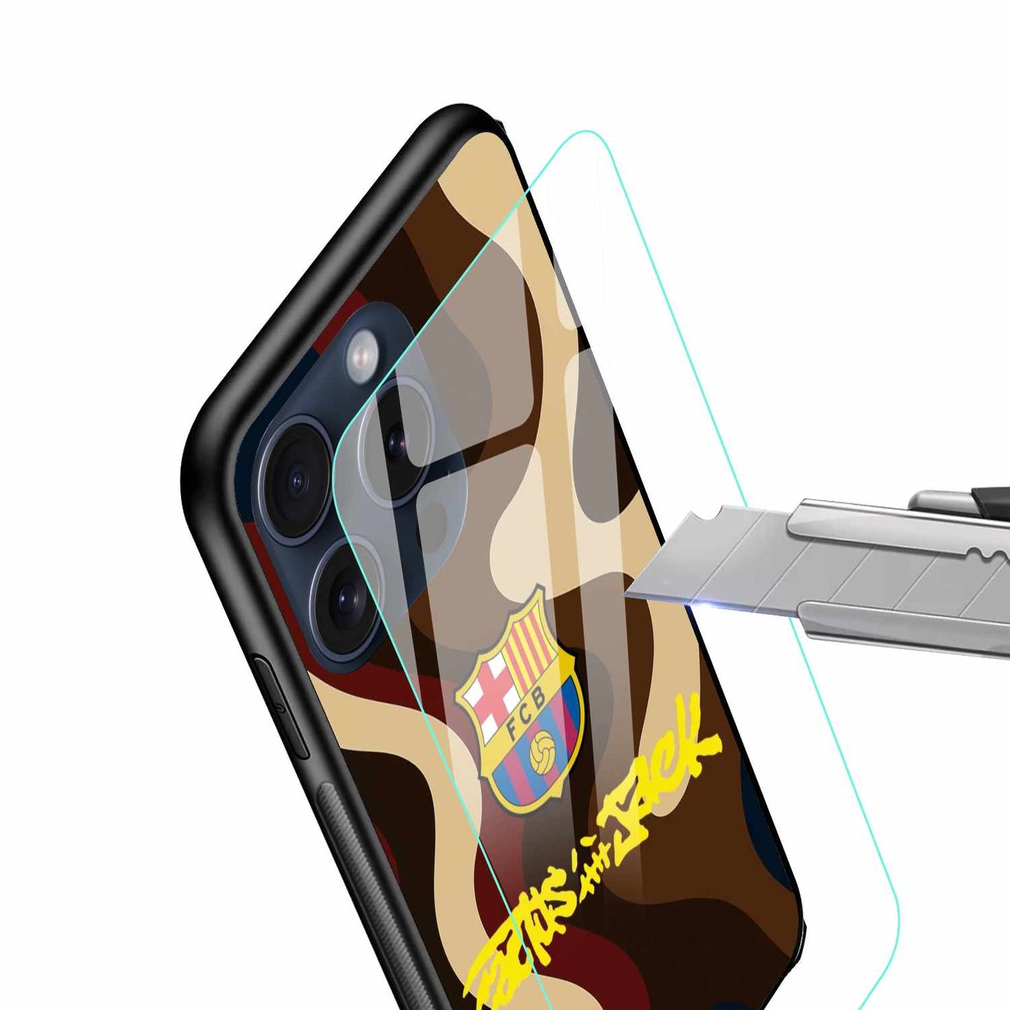 FC Barcelona x Cactus Jack Camo Case – Wavy Street Style Original Glass Cover