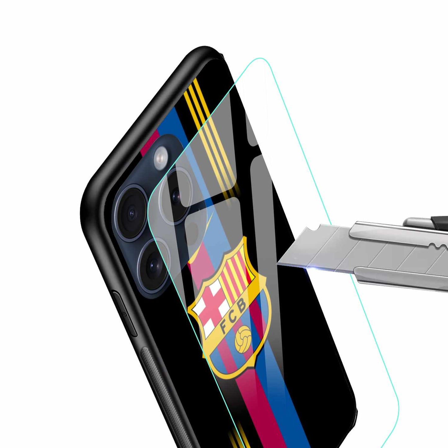 FC Barcelona Stripes Logo Original Glass Cover