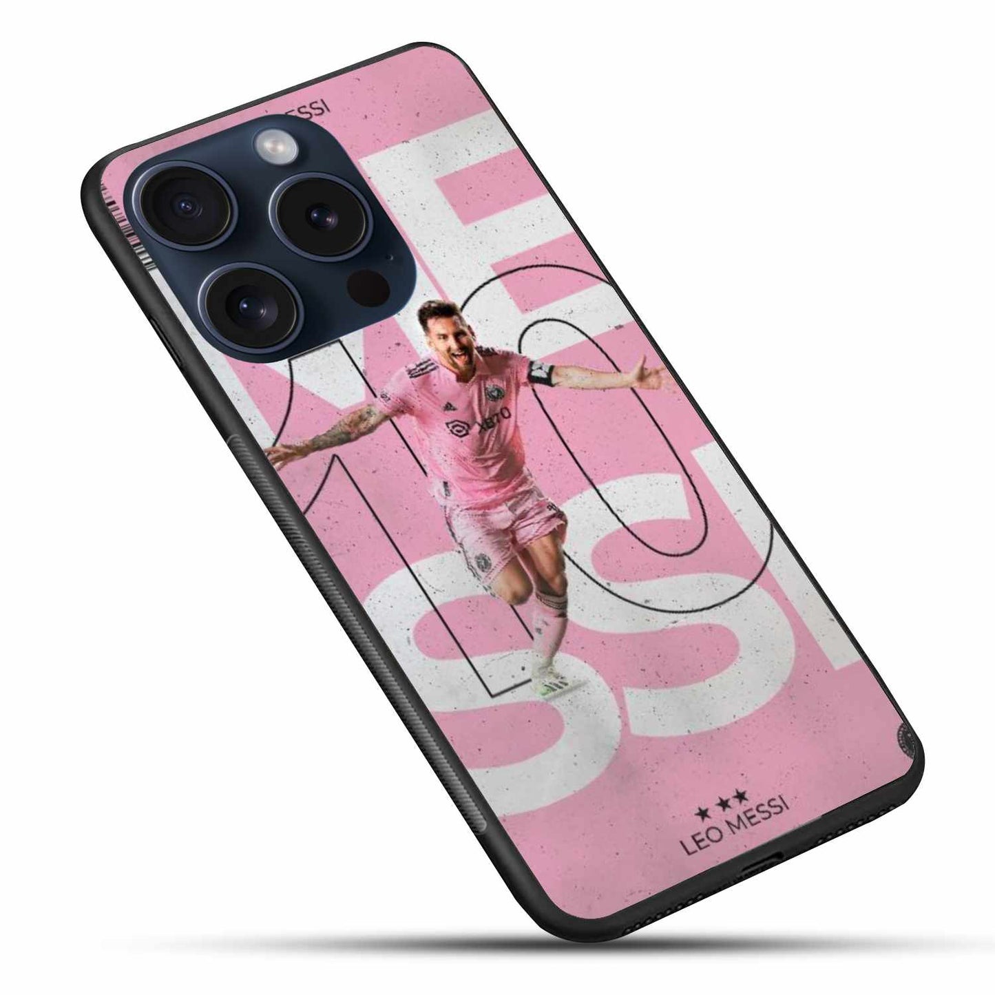 Messi Celebrating In Pink Design Original Glass Cover