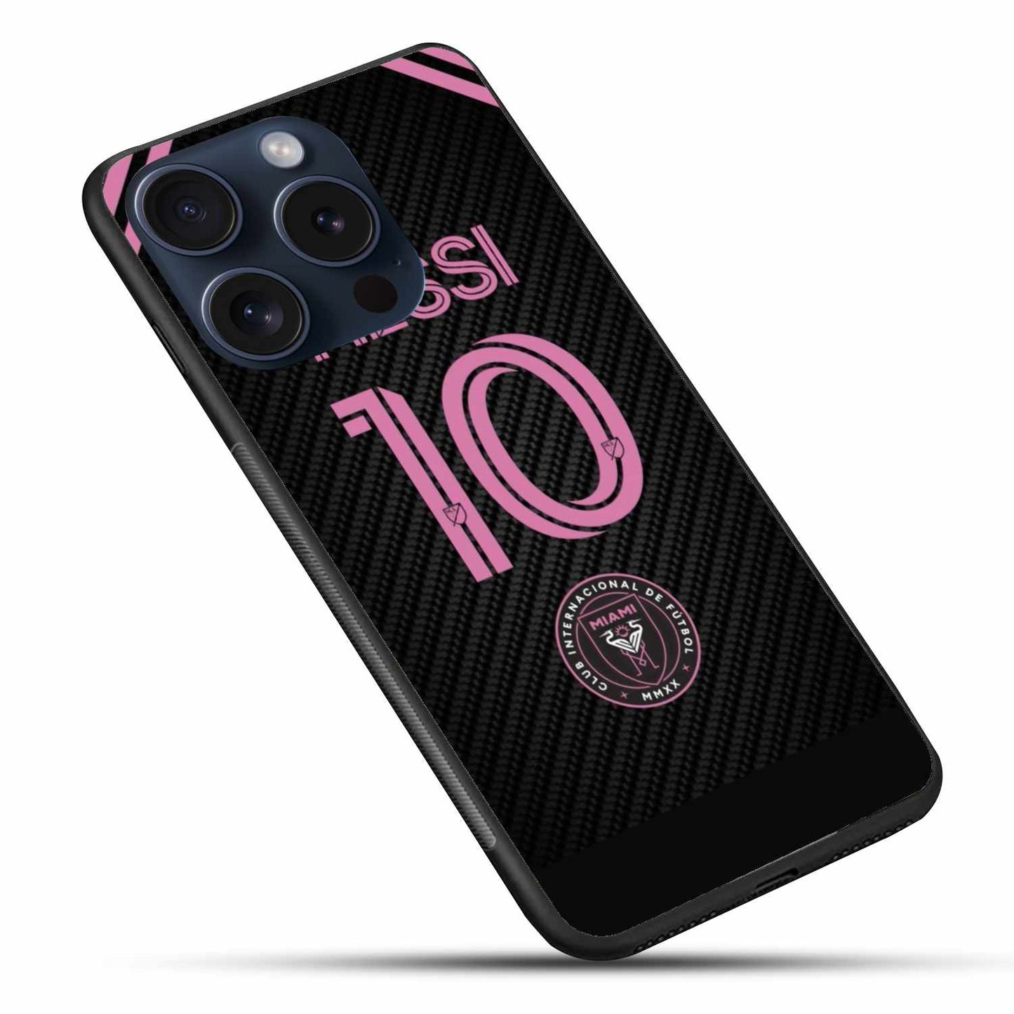 Messi Jersey Number Black And Pink Original Glass Cover