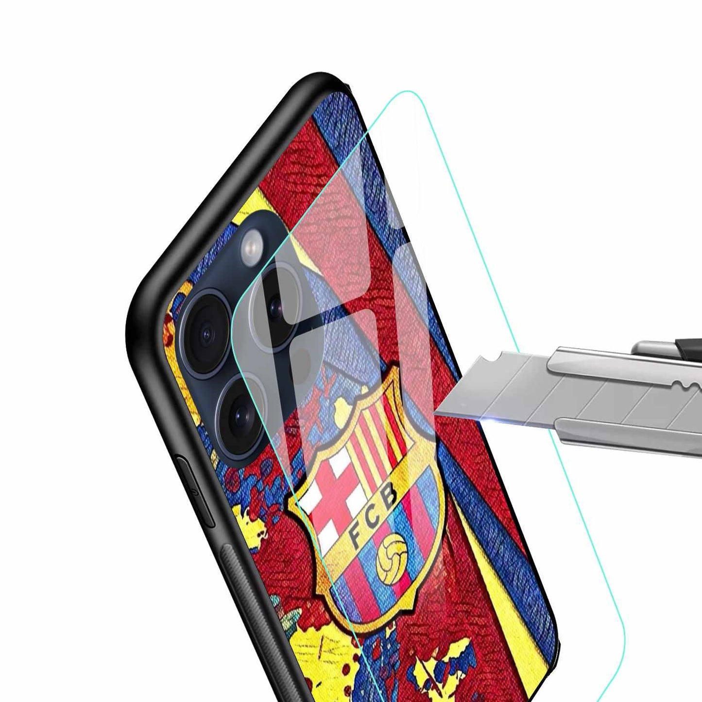 FC Barcelona Funky Logo Original Glass Cover